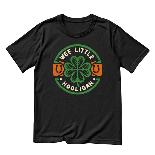 Wee Little Hooligan T-Shirt | St Patrick’s Day T-Shirt | Shamrock Lucky Horseshoe | Joke Sarcasm Funny
