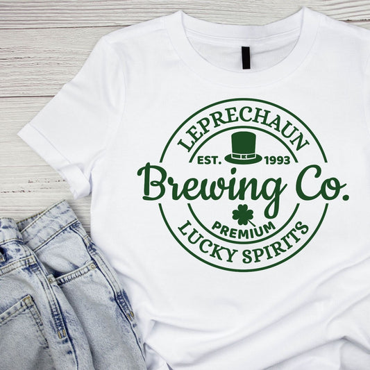 Leprechaun Brewing Co. Est. 1993 Premium Lucky Spirits T-shirt | St Patrick’s Day T-shirt | Shamrock |