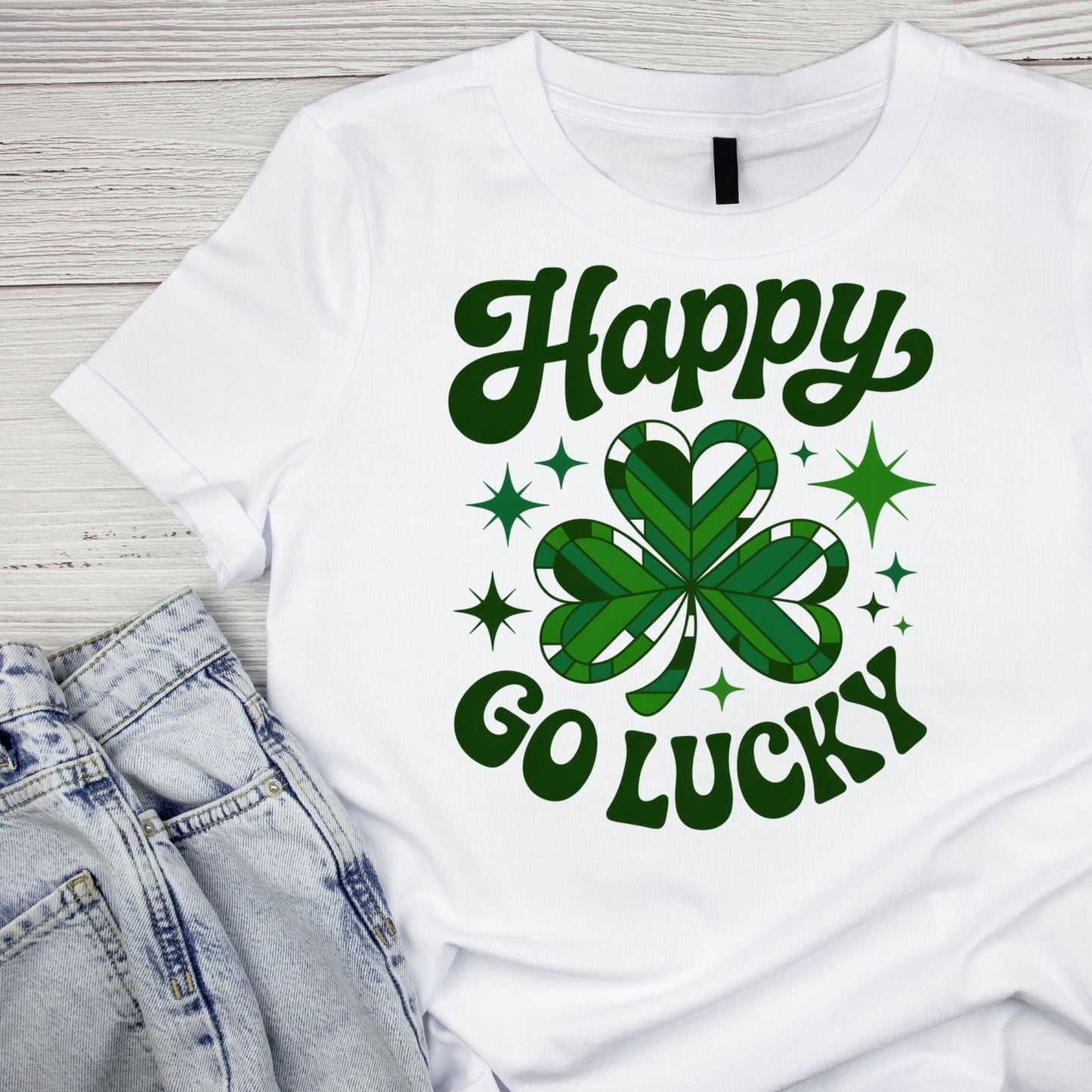 Happy Go Lucky Shamrock T-shirt |  St. Patrick’s Day |