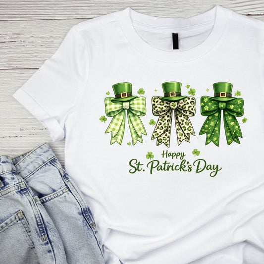 Happy St Patrick’s Day T-shirt | St Patrick’s Day T-shirt | Bows Top Hat