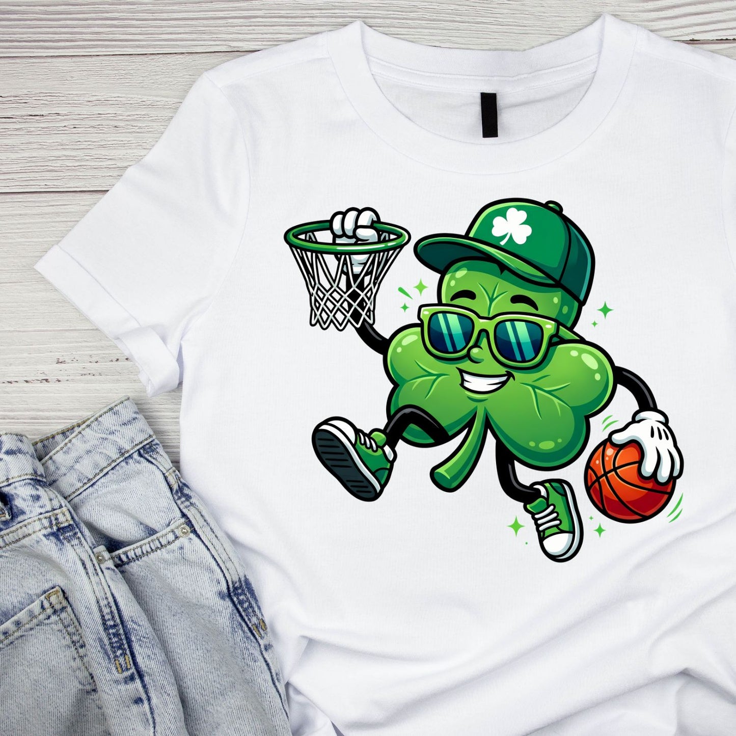 Basketball Dunking Shamrock T-shirt | St Patrick’s Day T-shirt |