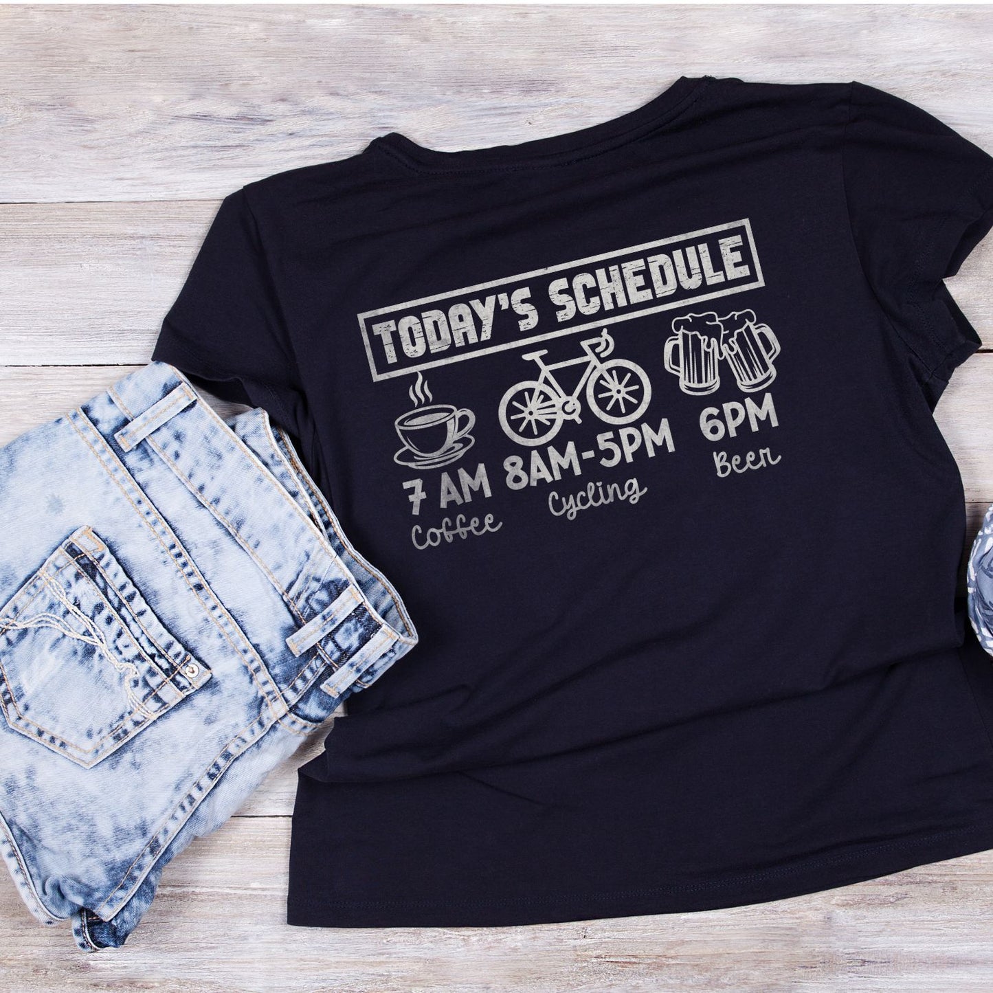 Today’s Schedule Coffee Cycling Beer T-Shirt | Sports Graphic Tee | Hobby Shirt
