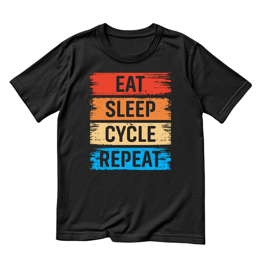 Eat Sleep Cycle Repeat T-Shirt | Cycling Graphic Tee | Bicycle Shirt