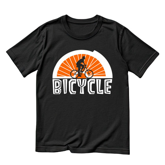 Bicycle Orange Sunset T-Shirt | Sports Graphic Tee | Bicycle Shirt