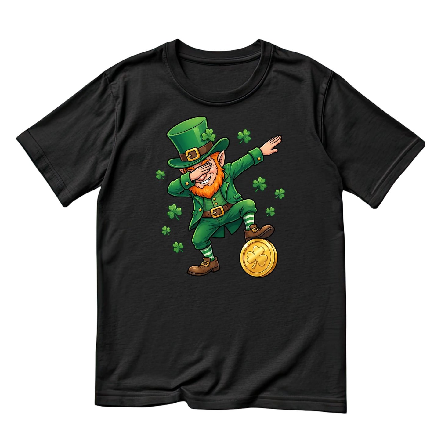 Leprechaun Dabbing On Gold Coin T-shirt | St Patrick’s Day T-shirt | Shamrock