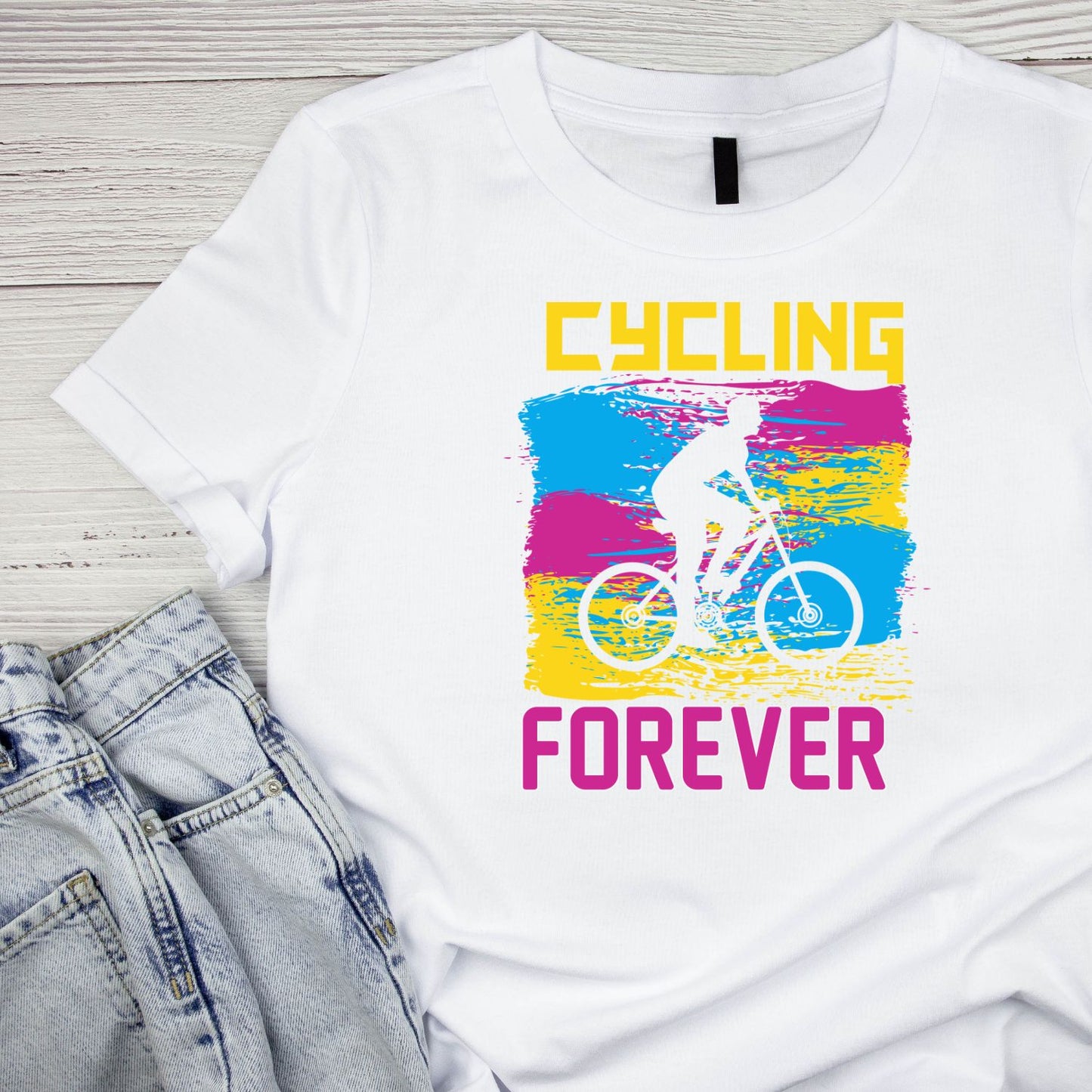Cycling Forever T-Shirt | Cycling Graphic Tee | Bicycle Shirt