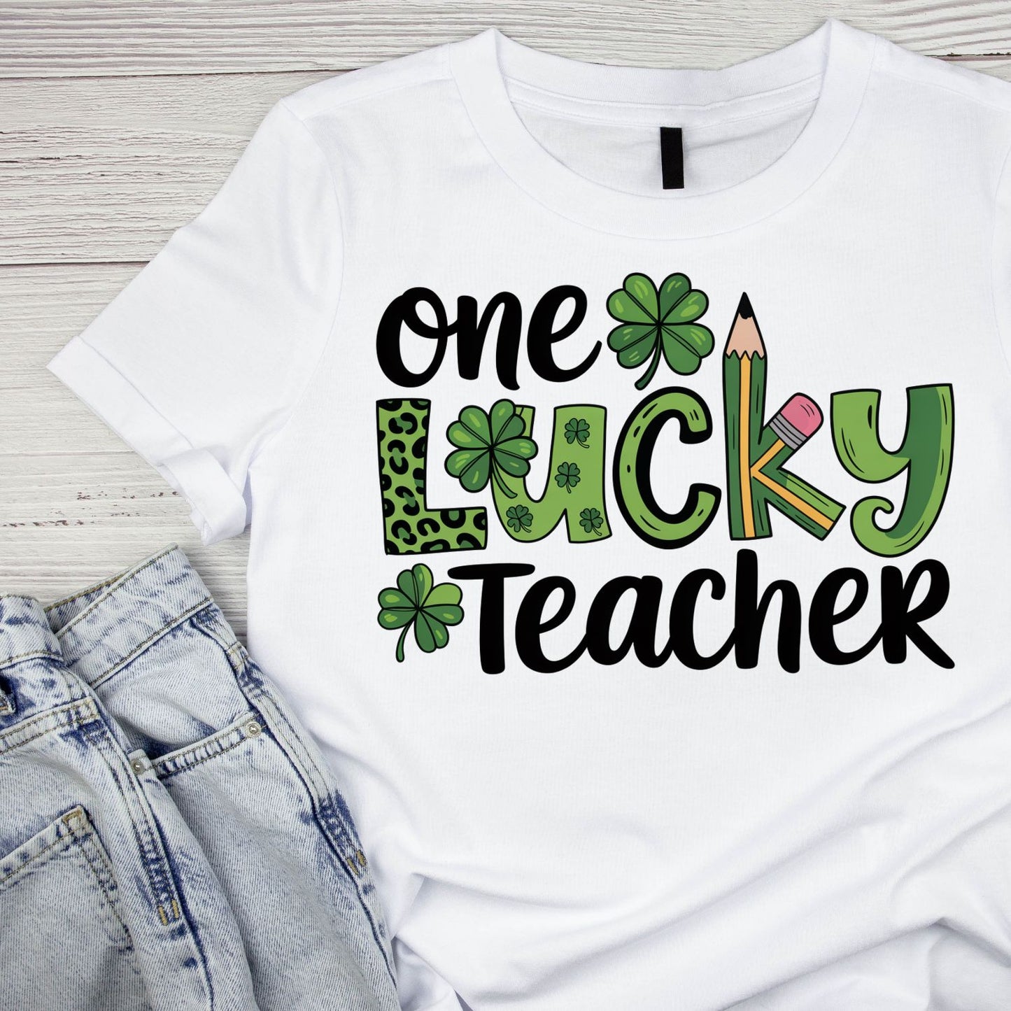 One Lucky Teacher Pencil Shamrock T-shirt | St. Patrick’s Day |