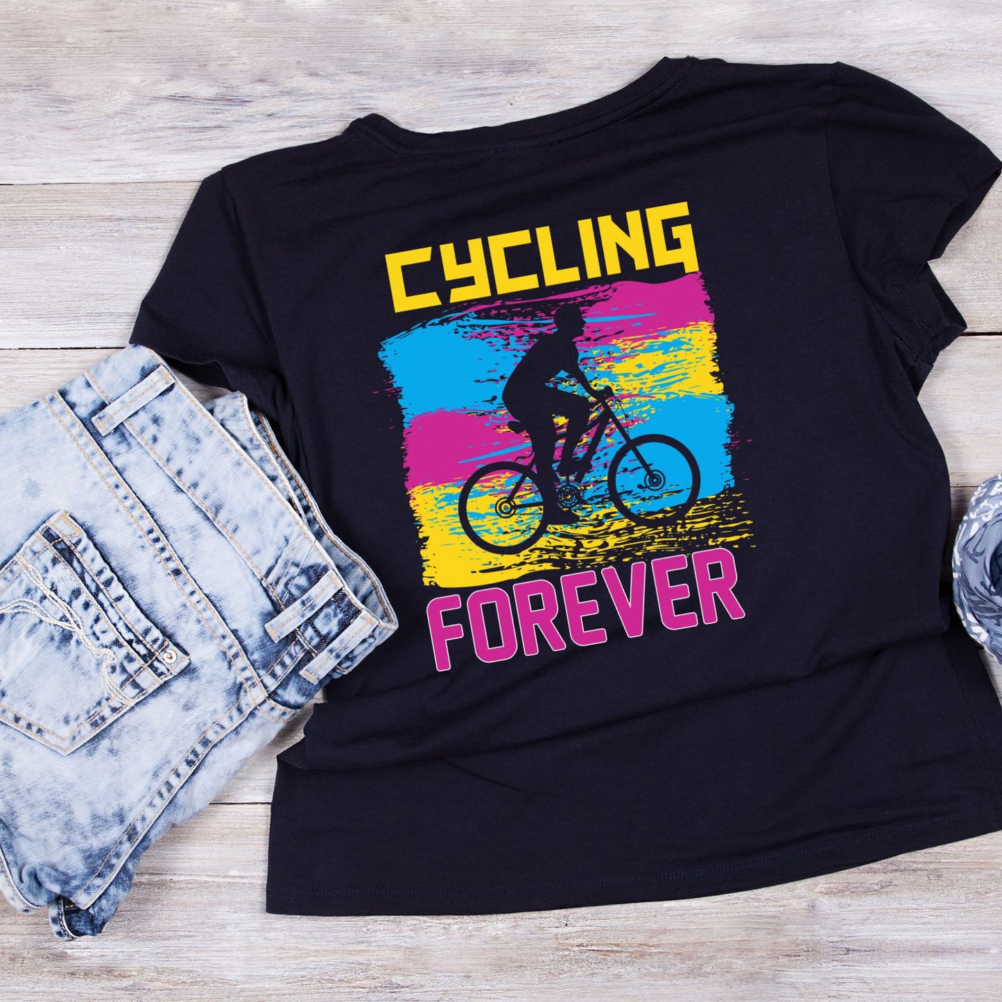 Cycling Forever T-Shirt | Cycling Graphic Tee | Bicycle Shirt
