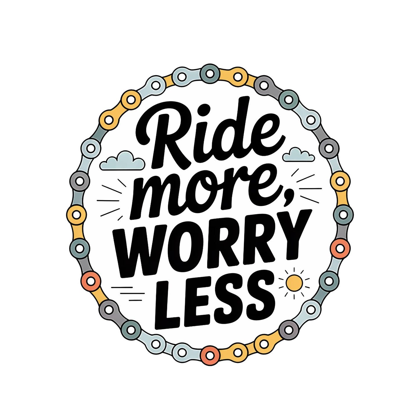 Ride More Worry Less T-Shirt | Cycling Graphic Tee | Bicycle Shirt