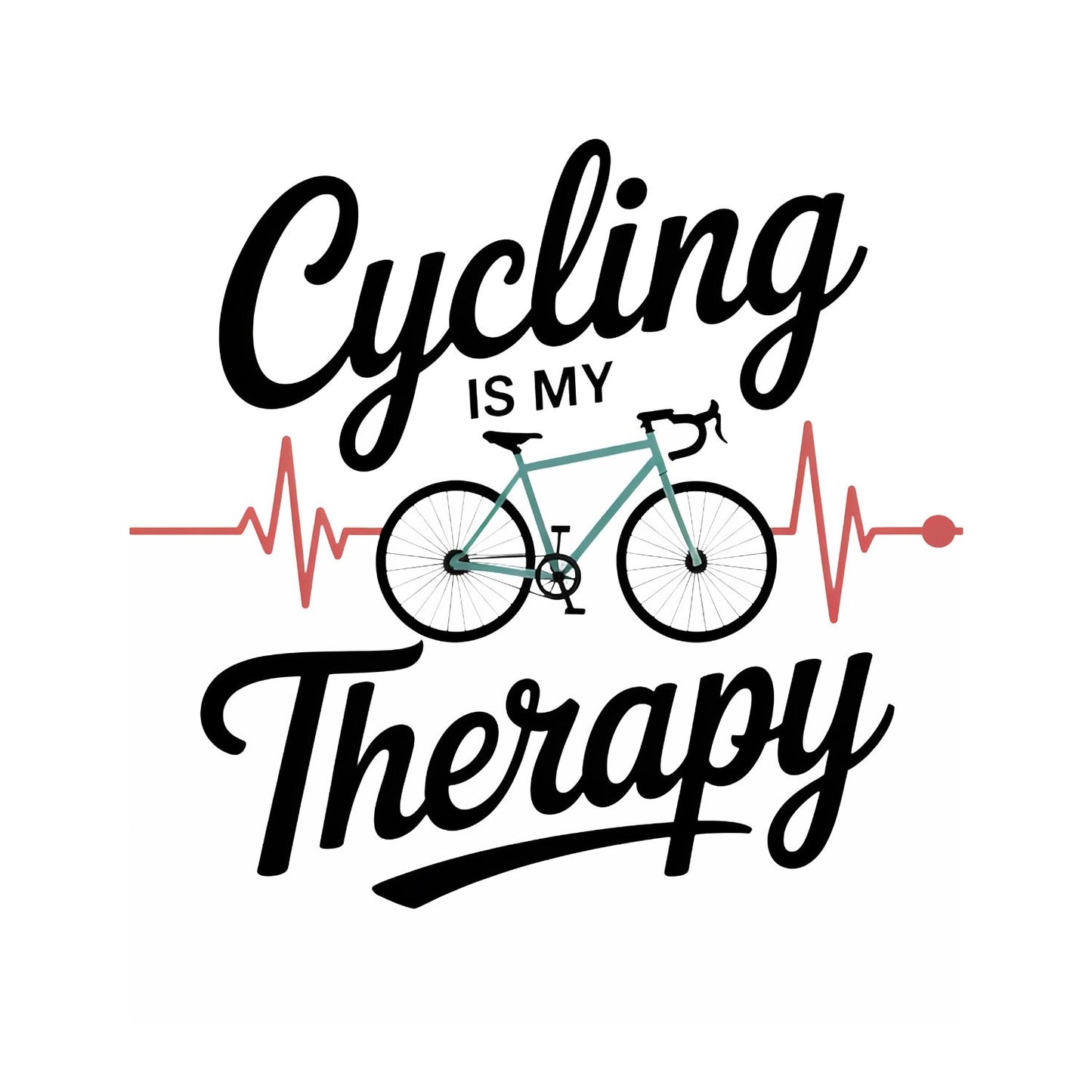 Cycling is my Therapy T-Shirt | Cycling Graphic Tee | Bicycle Shirt