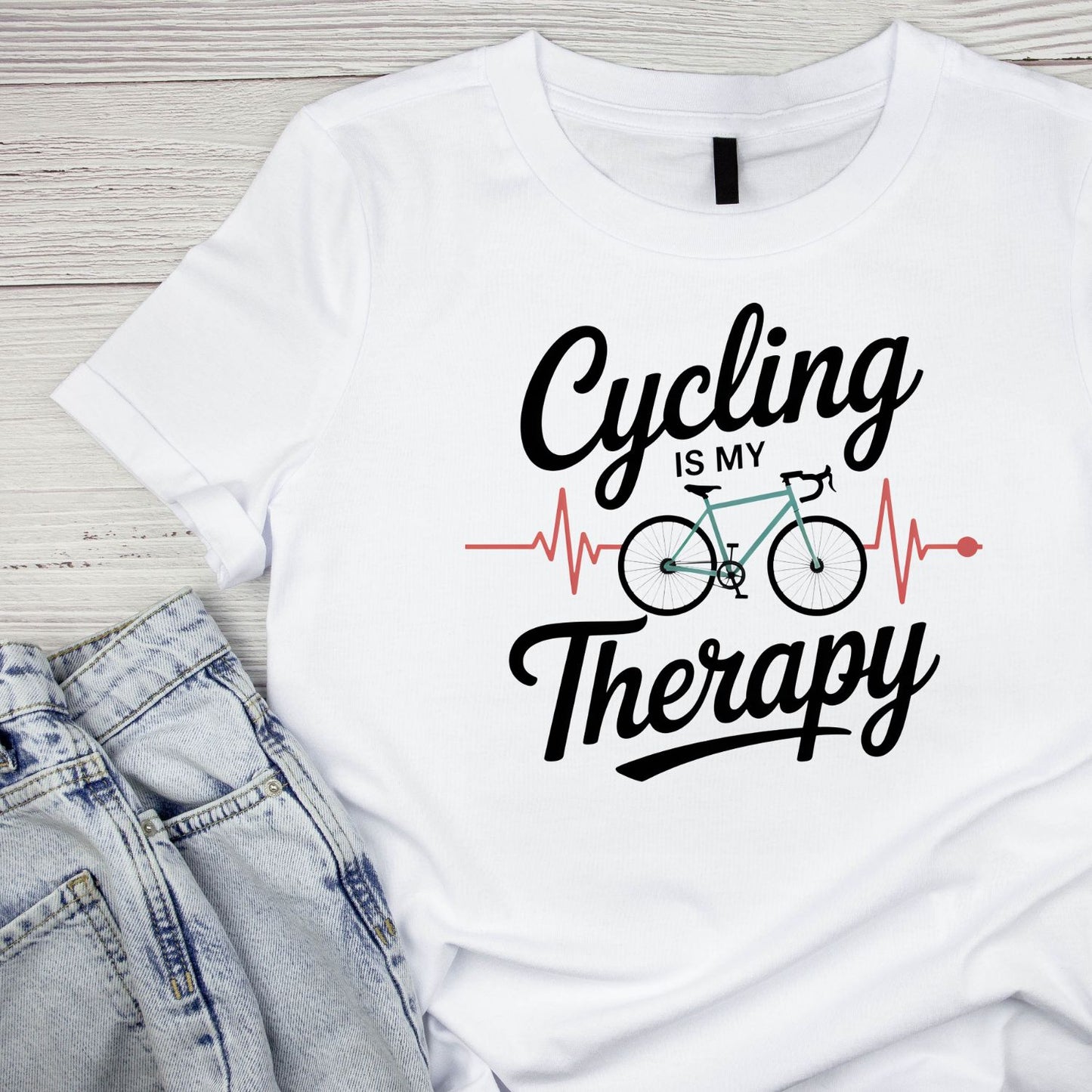 Cycling is my Therapy T-Shirt | Cycling Graphic Tee | Bicycle Shirt