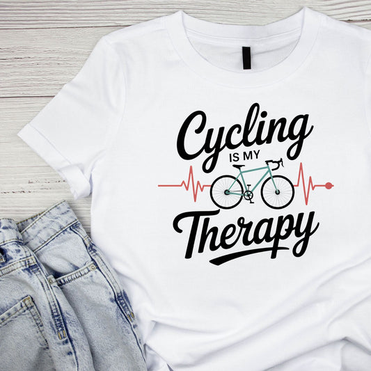 Cycling is my Therapy T-Shirt | Cycling Graphic Tee | Bicycle Shirt