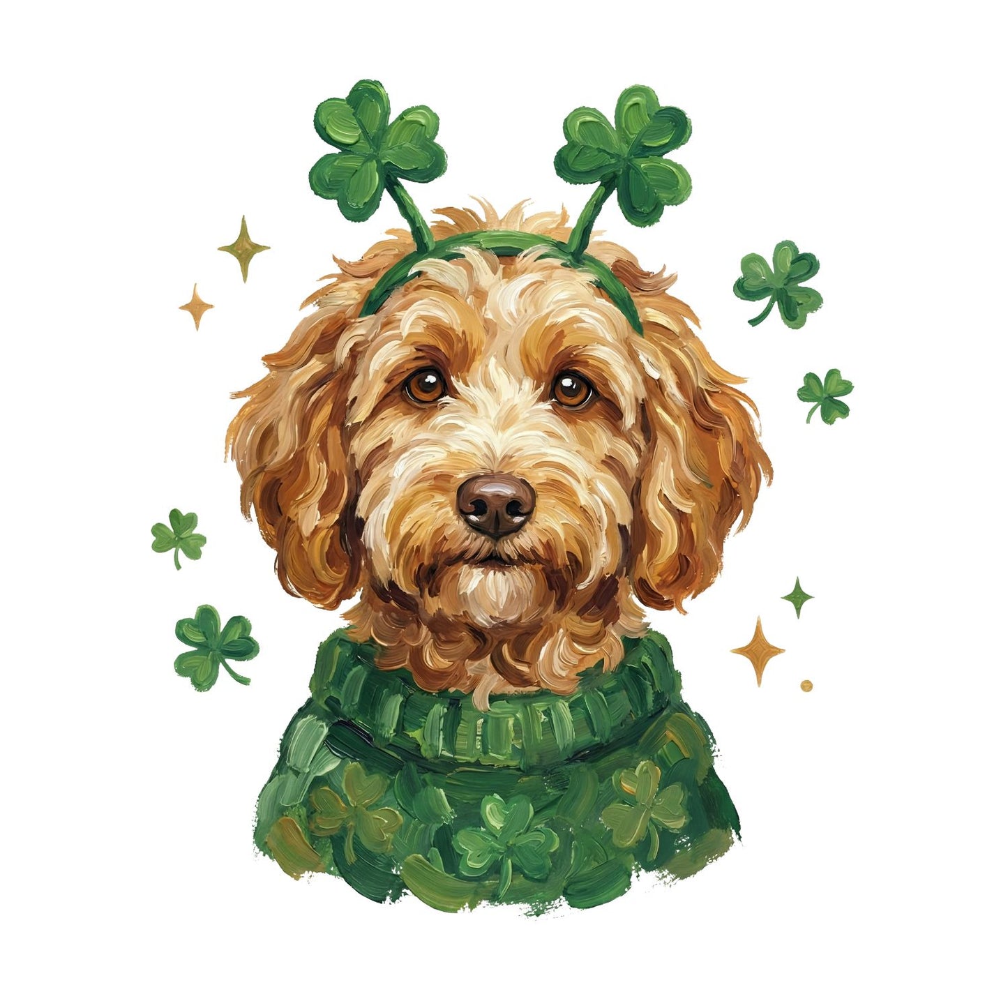 St. Patrick’s Day Dog Wearibg Headband T-shirt | St Patrick’s Day T-shirt | Shamrock