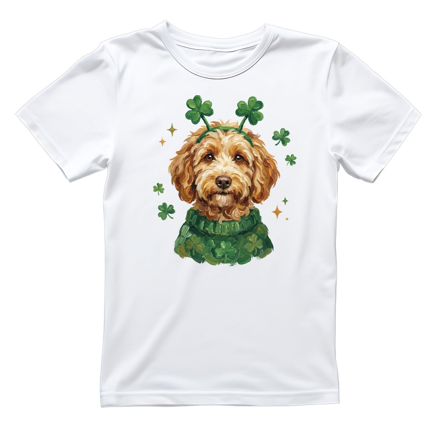 St. Patrick’s Day Dog Wearibg Headband T-shirt | St Patrick’s Day T-shirt | Shamrock