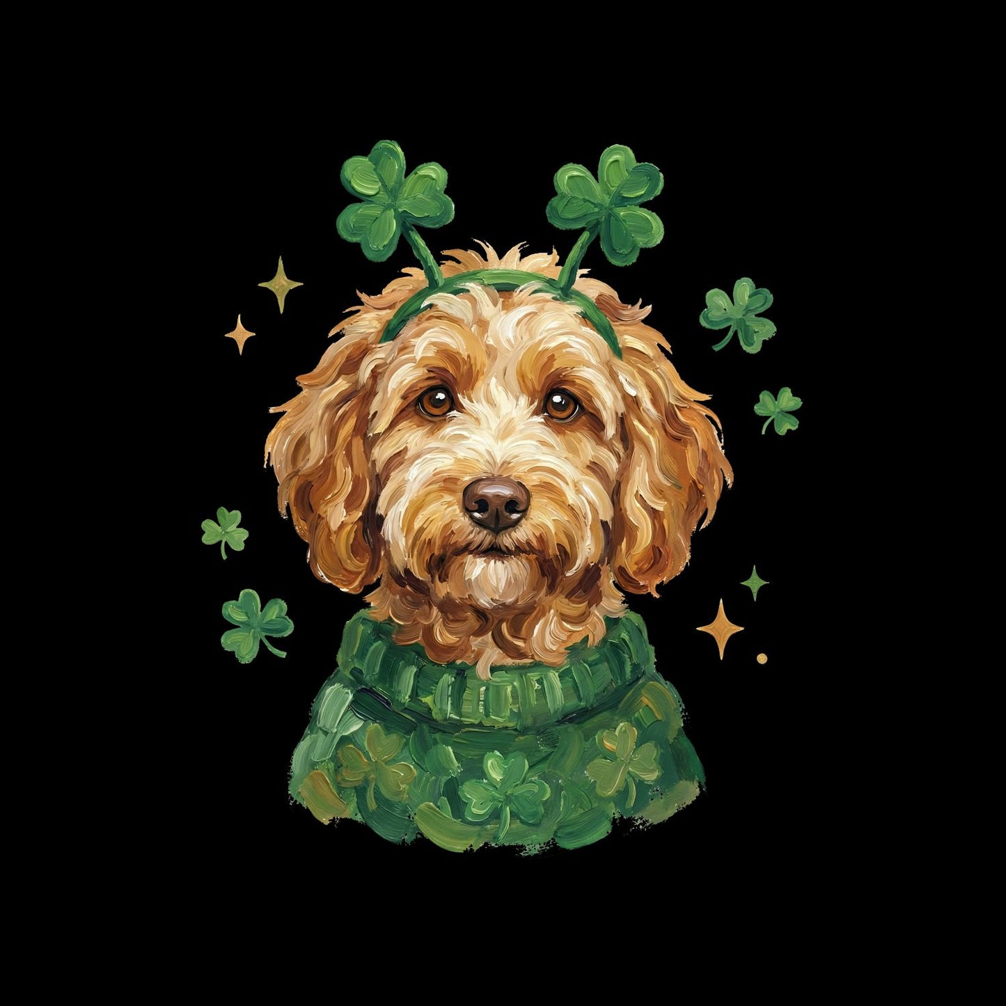 St. Patrick’s Day Dog Wearibg Headband T-shirt | St Patrick’s Day T-shirt | Shamrock