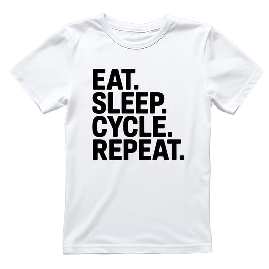 Eat. Sleep. Cycle. Repeat. T-Shirt | Cycling Graphic Tee | Bicycle Shirt