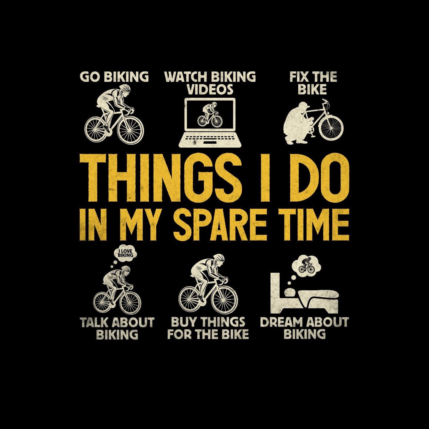Things I Do In My Spare Time T-Shirt | Bicycle Graphic Tee | Cycle Shirt