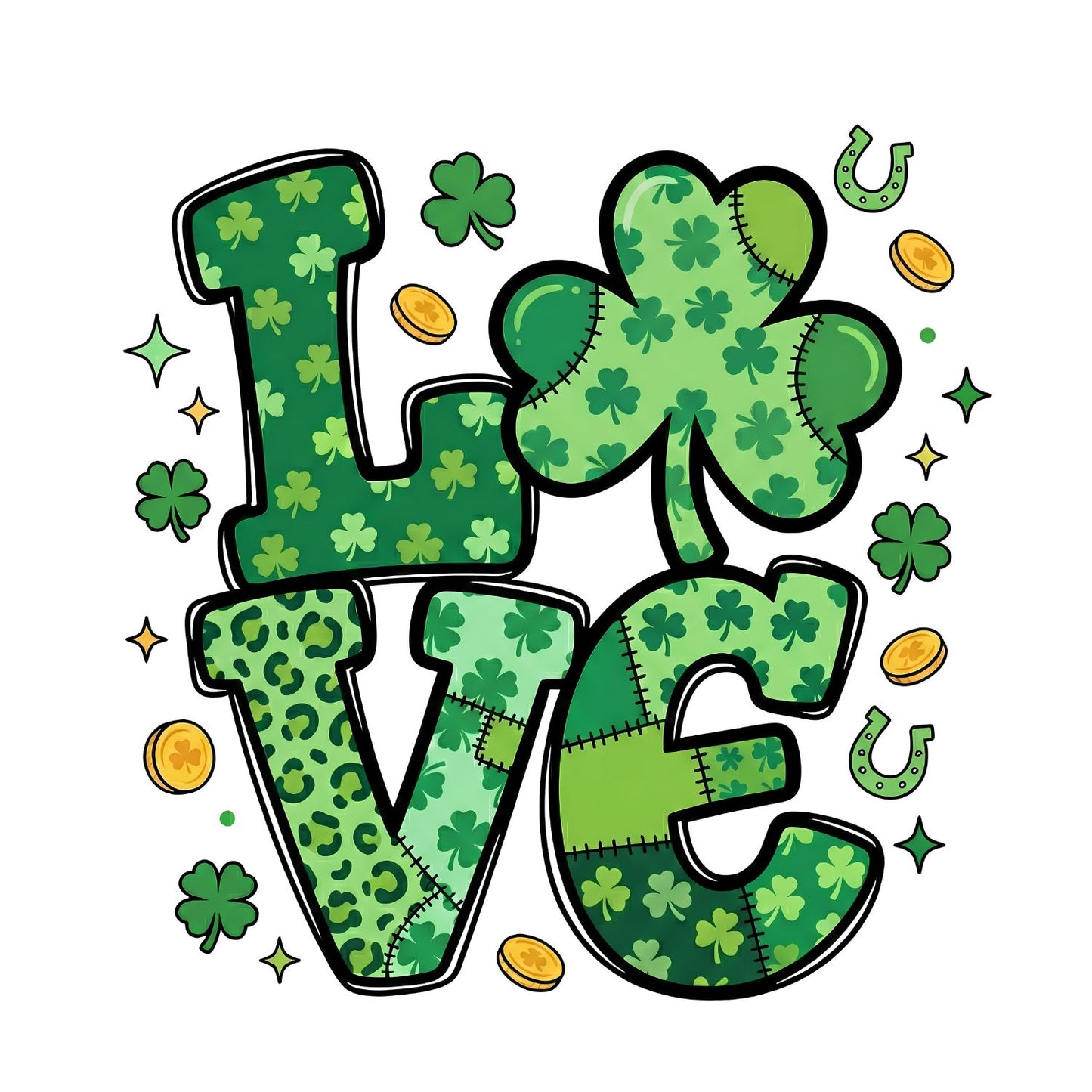 Quilted Love T-shirt | St Patrick’s Day T-shirt | Shamrock