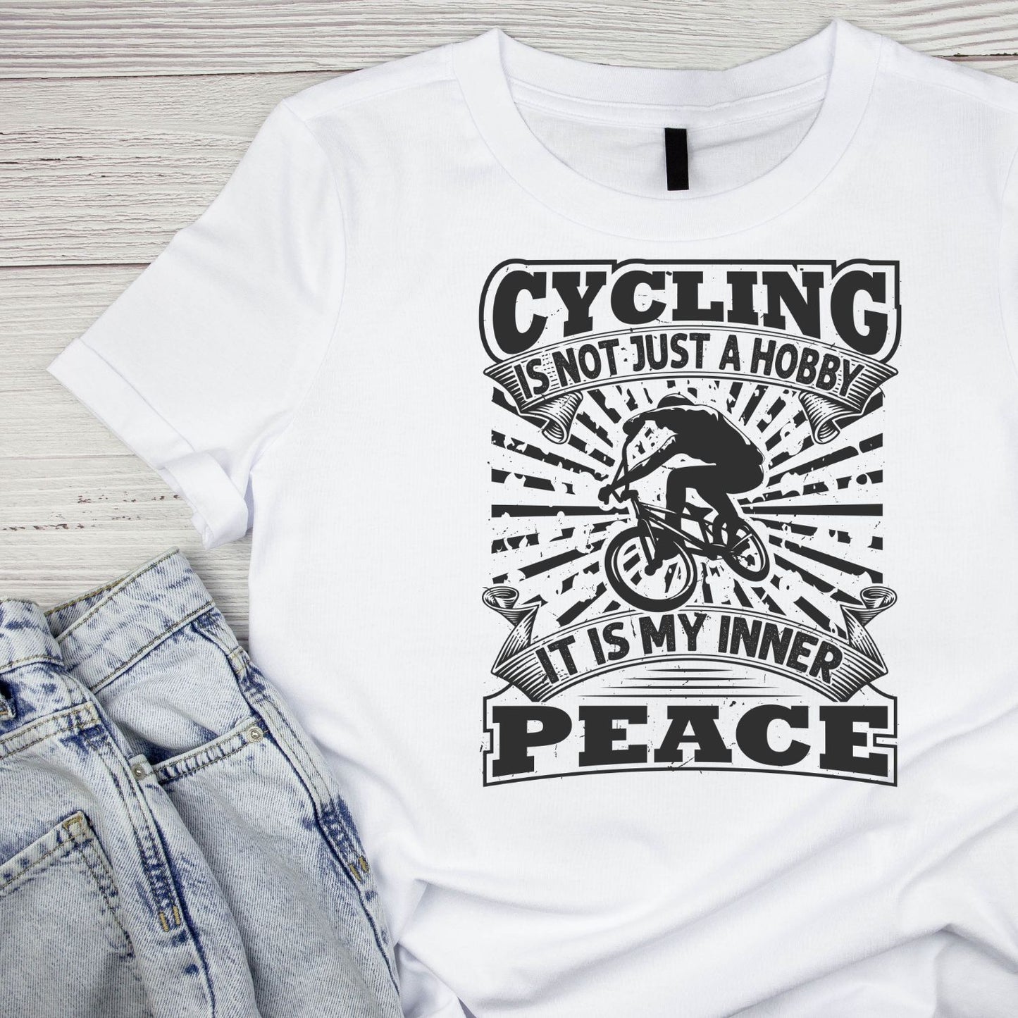 Cycling Is Not Just A Hobby It Is My Inner Peace T-Shirt | Cycling Graphic Tee | Bicycle Shirt
