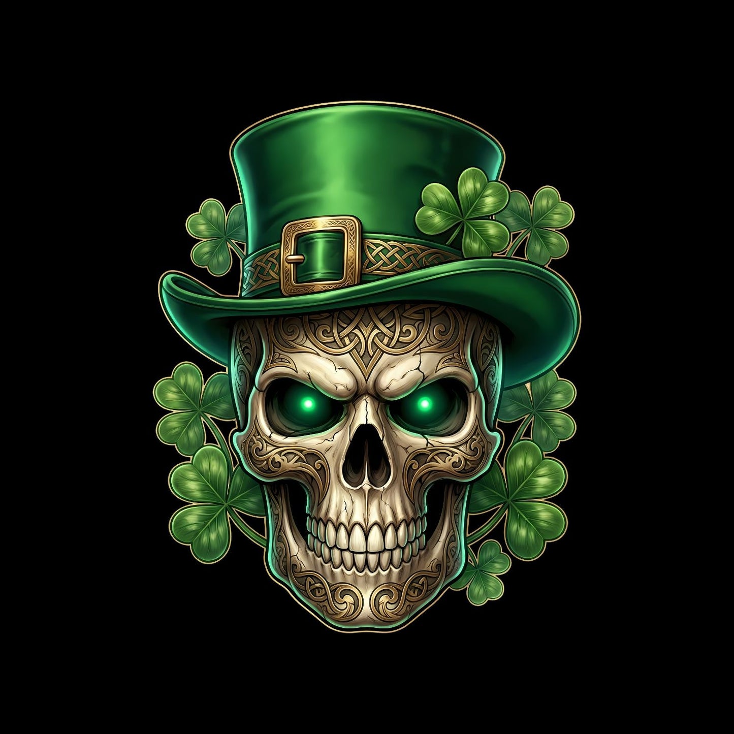 Skull St. Patrick’s Day Top Hat T-shirt | St Patrick’s Day T-shirt | Shamrock