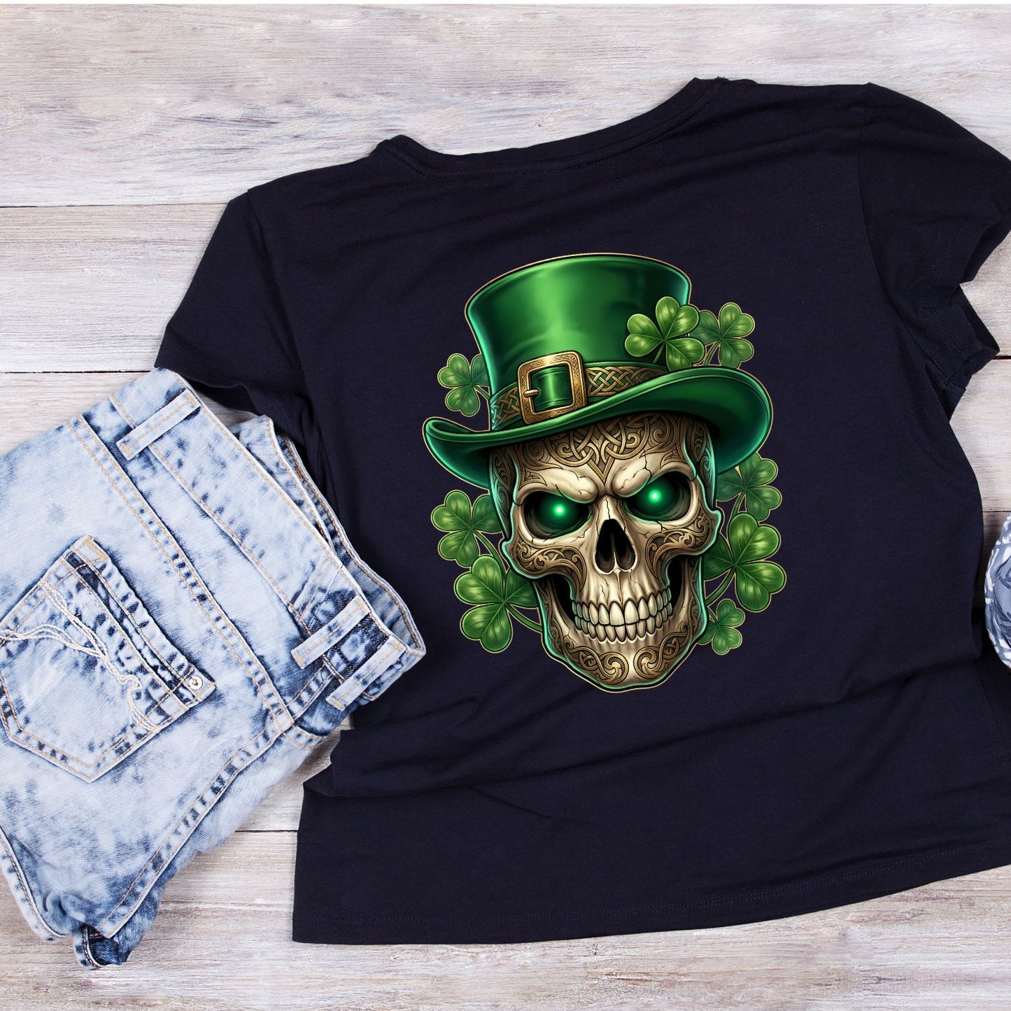 Skull St. Patrick’s Day Top Hat T-shirt | St Patrick’s Day T-shirt | Shamrock