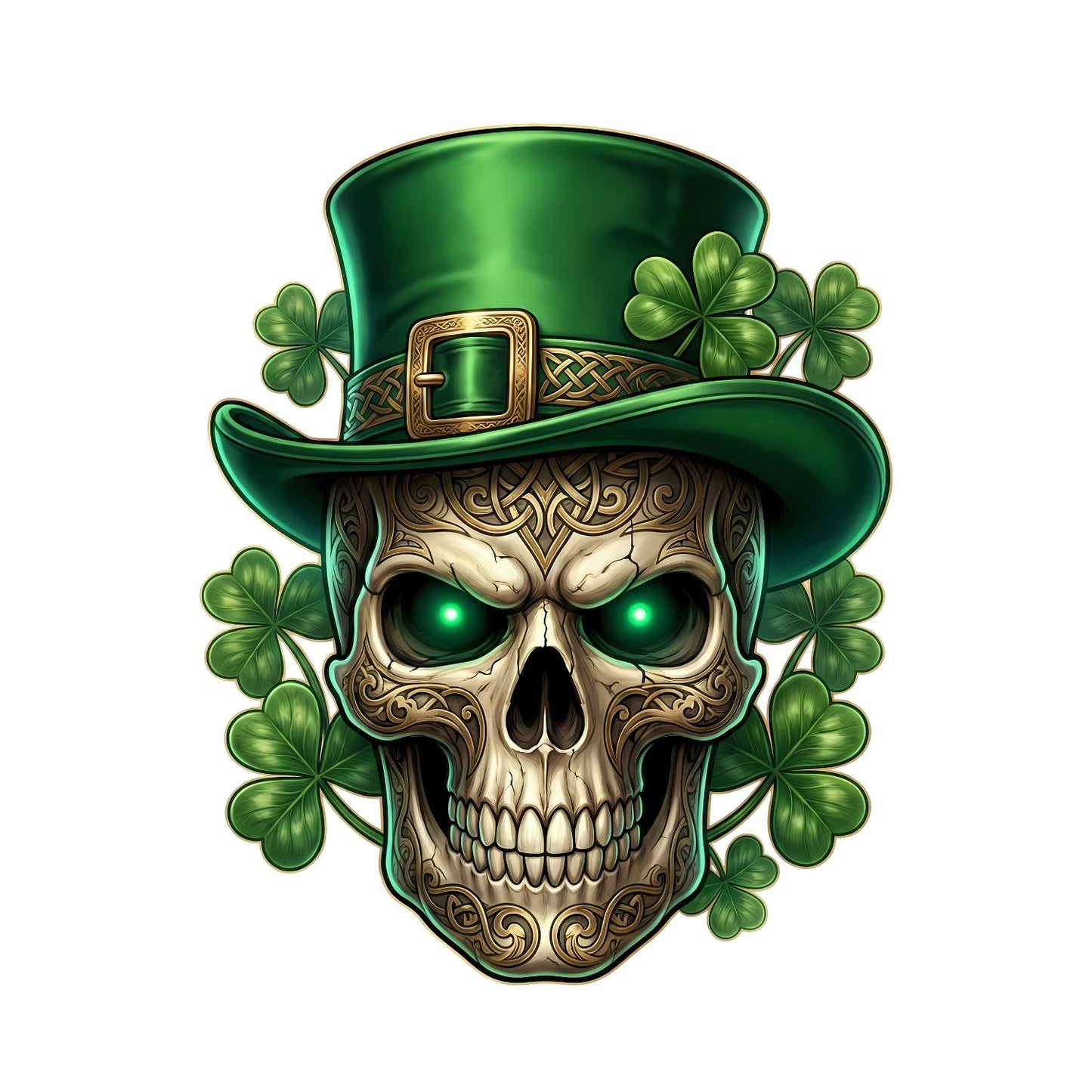 Skull St. Patrick’s Day Top Hat T-shirt | St Patrick’s Day T-shirt | Shamrock