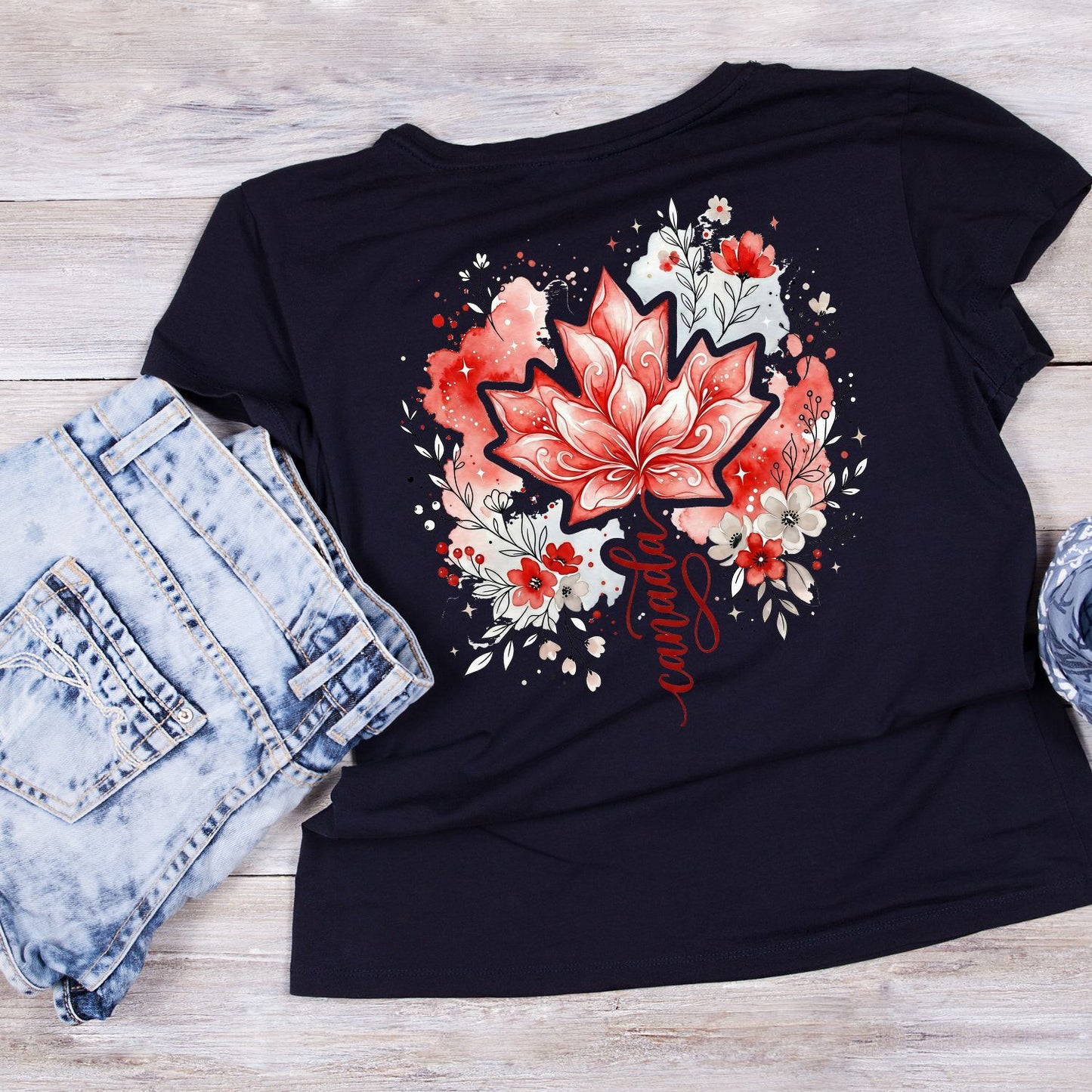 Pretty Canada Maple Leaf T-Shirt | July 1st Graphic Tee | Shirt