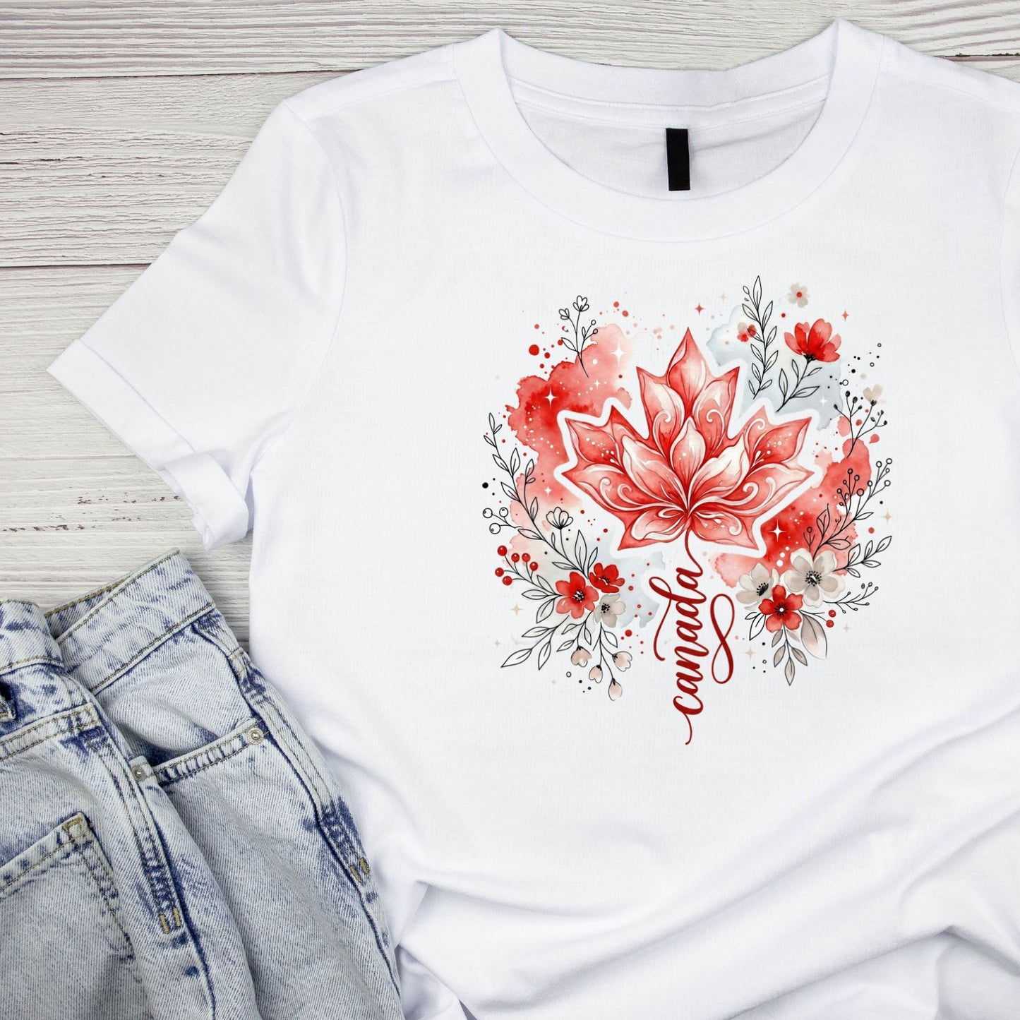 Pretty Canada Maple Leaf T-Shirt | July 1st Graphic Tee | Shirt