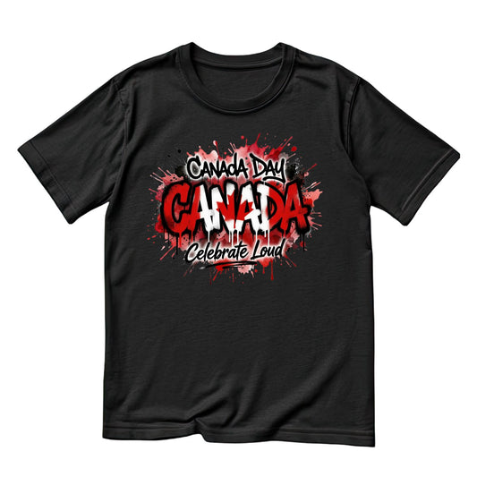 Graffiti Canada Day Canada Celebrate Loud T-Shirt | July 1st Graphic Tee | Shirt