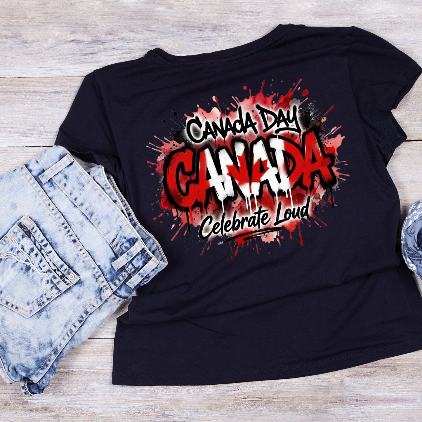 Graffiti Canada Day Canada Celebrate Loud T-Shirt | July 1st Graphic Tee | Shirt