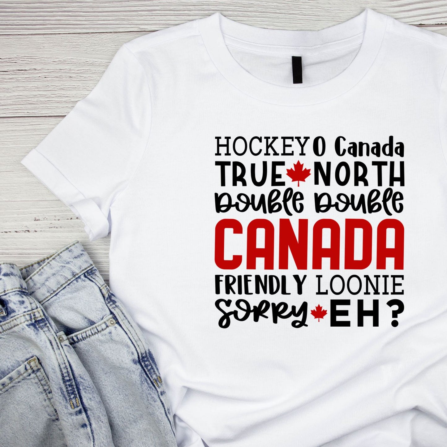 Hockey O Canada True North Double Double T-Shirt | July 1st Graphic Tee | Canada Day Shirt