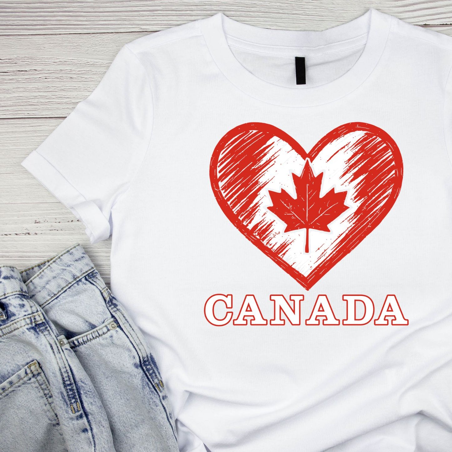 Canada Heart T-Shirt | July 1st Graphic Tee | Canada Day Shirt