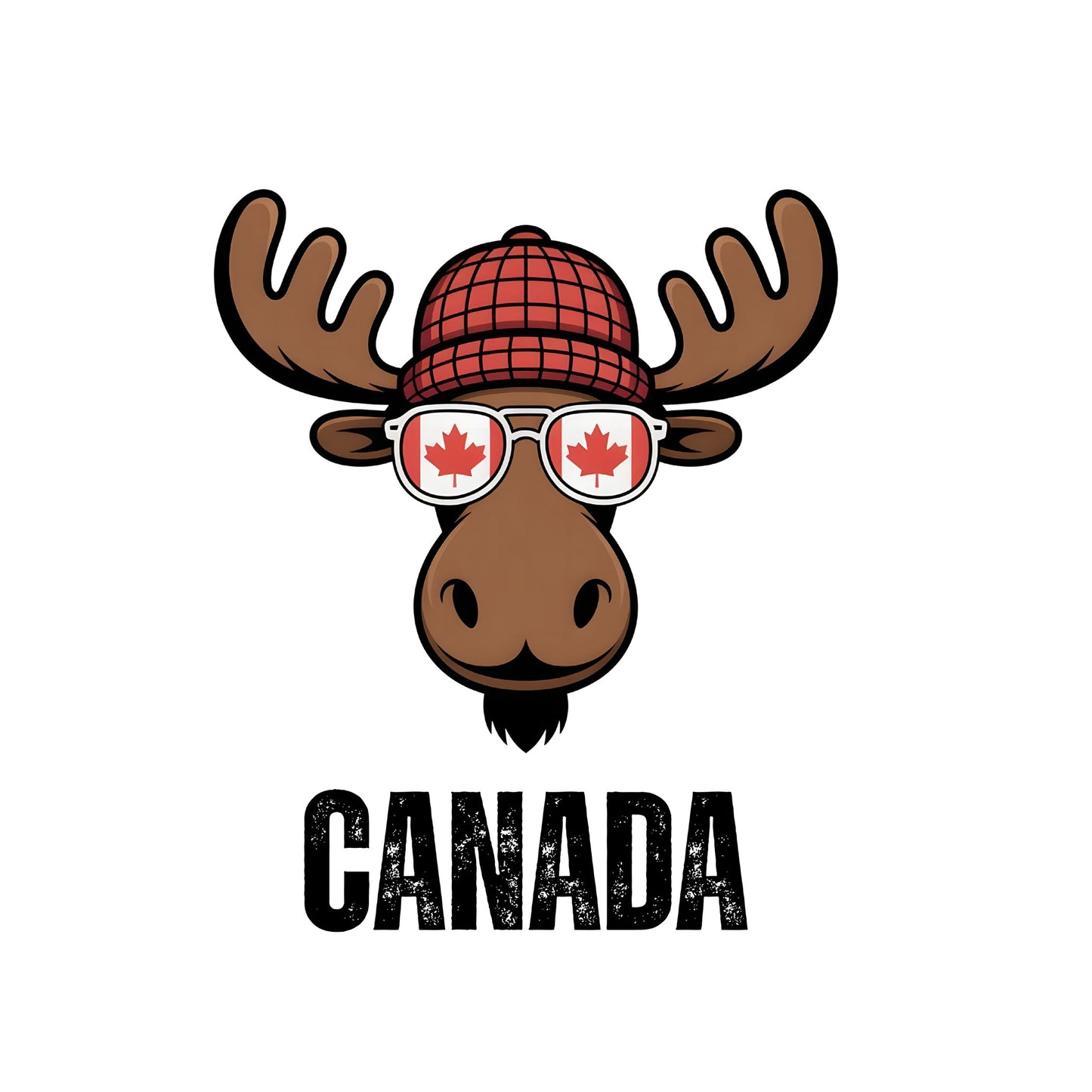 Canada Moose in Glasses T-Shirt | July 1st Graphic Tee | Canada Day Shirt