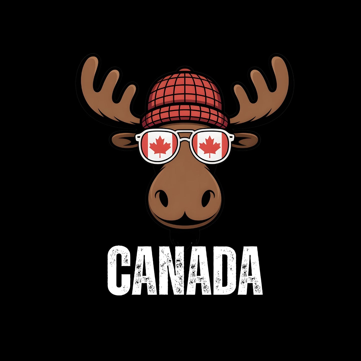 Canada Moose in Glasses T-Shirt | July 1st Graphic Tee | Canada Day Shirt