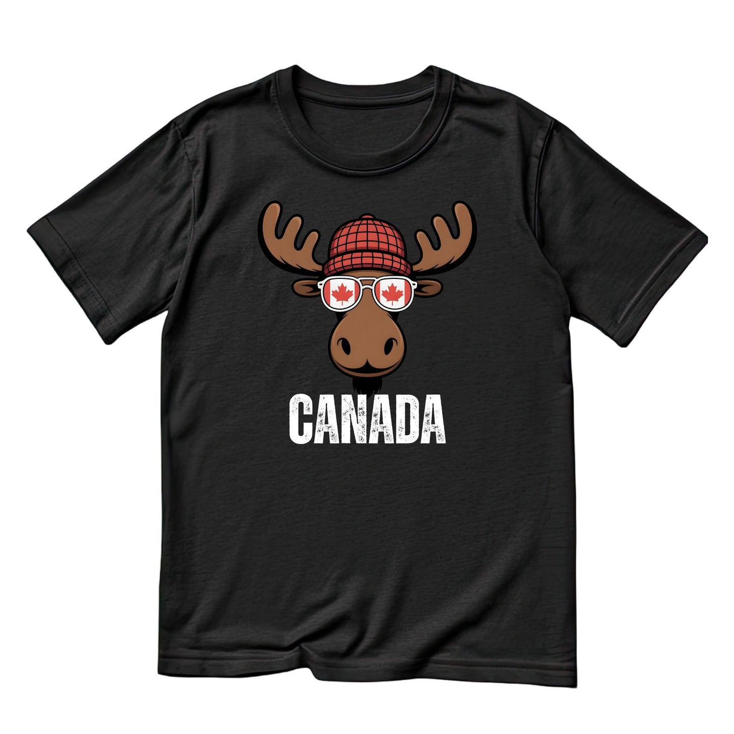 Canada Moose in Glasses T-Shirt | July 1st Graphic Tee | Canada Day Shirt