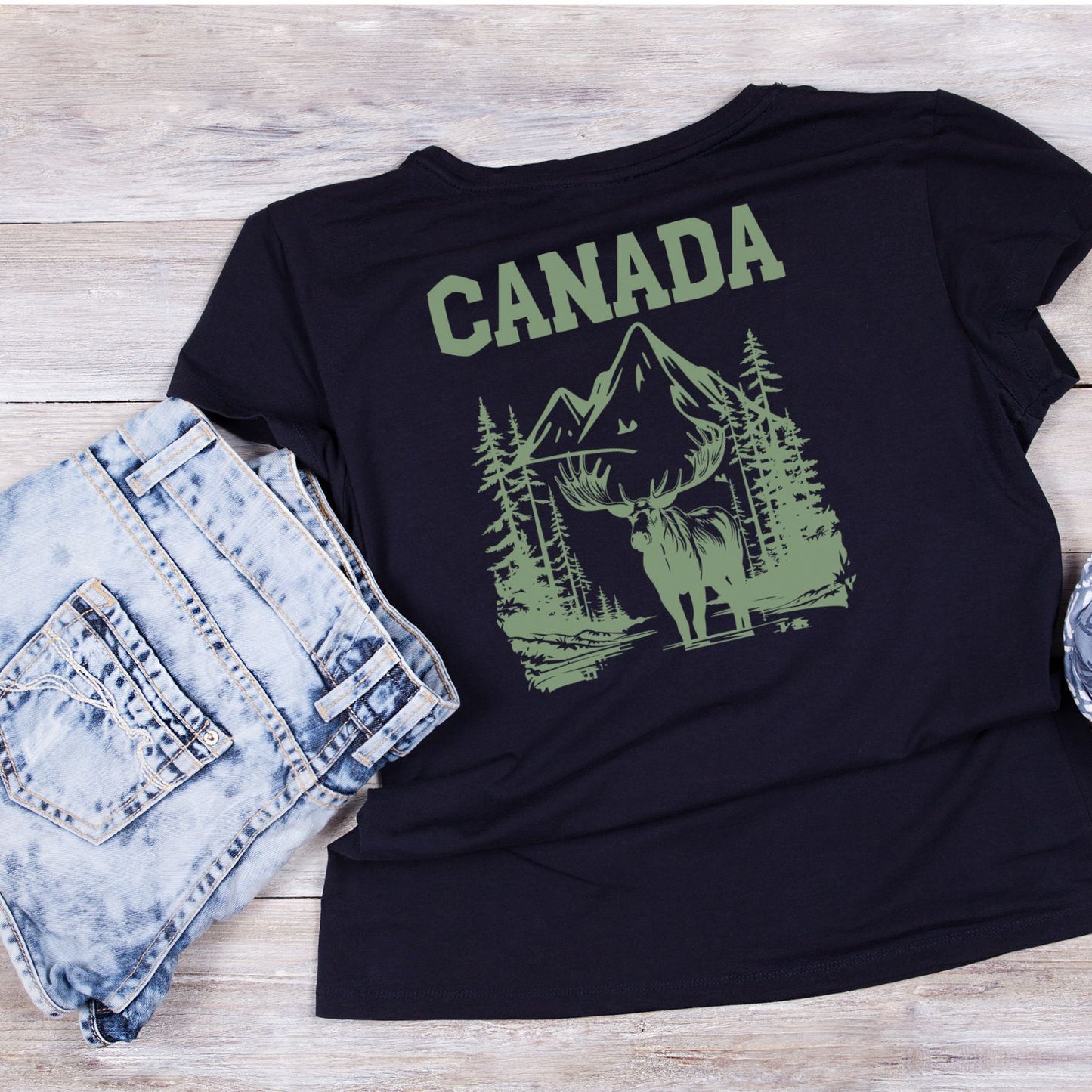CANADA moose Mountains T-Shirt | July 1st Graphic Tee | Canada Day Shirt