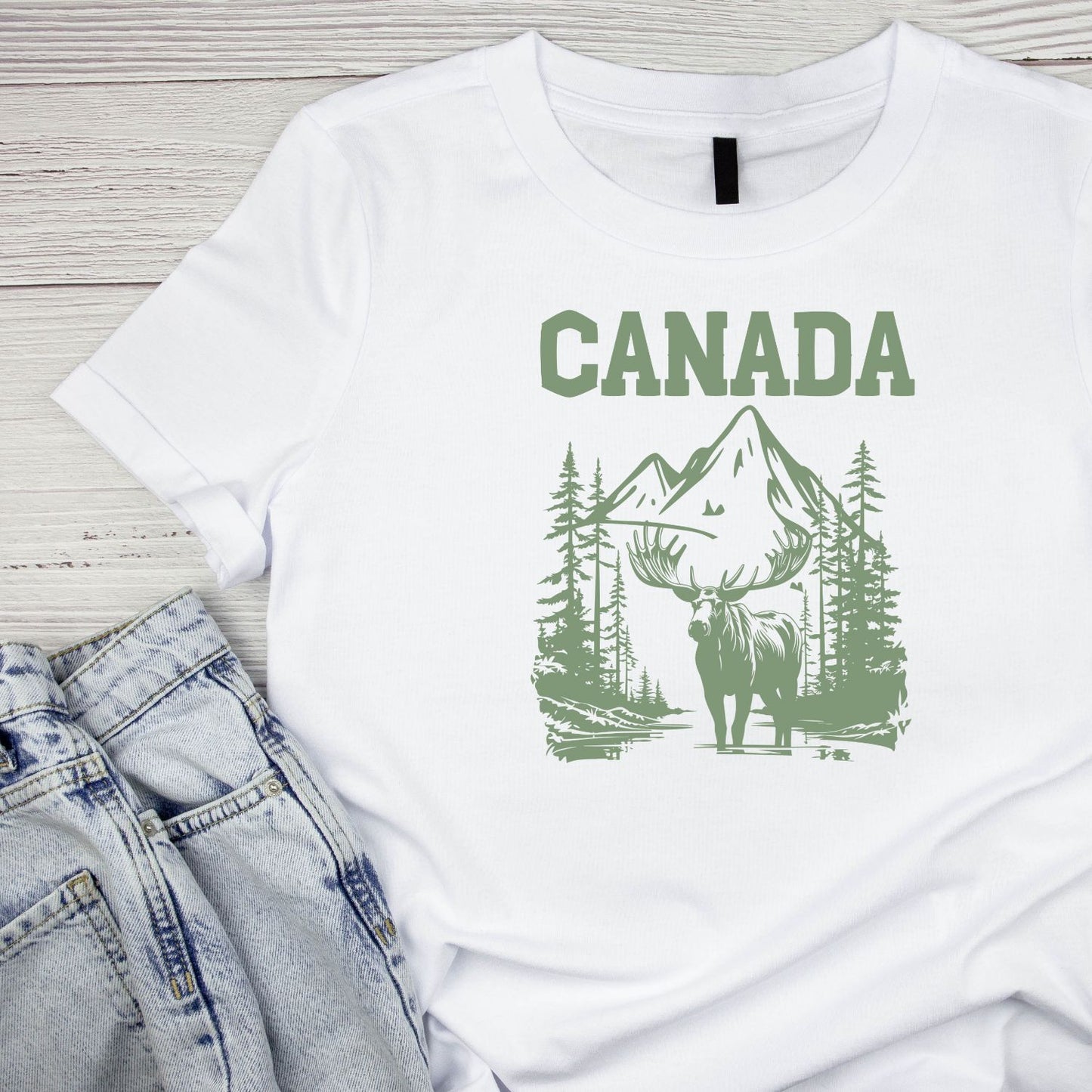 CANADA moose Mountains T-Shirt | July 1st Graphic Tee | Canada Day Shirt