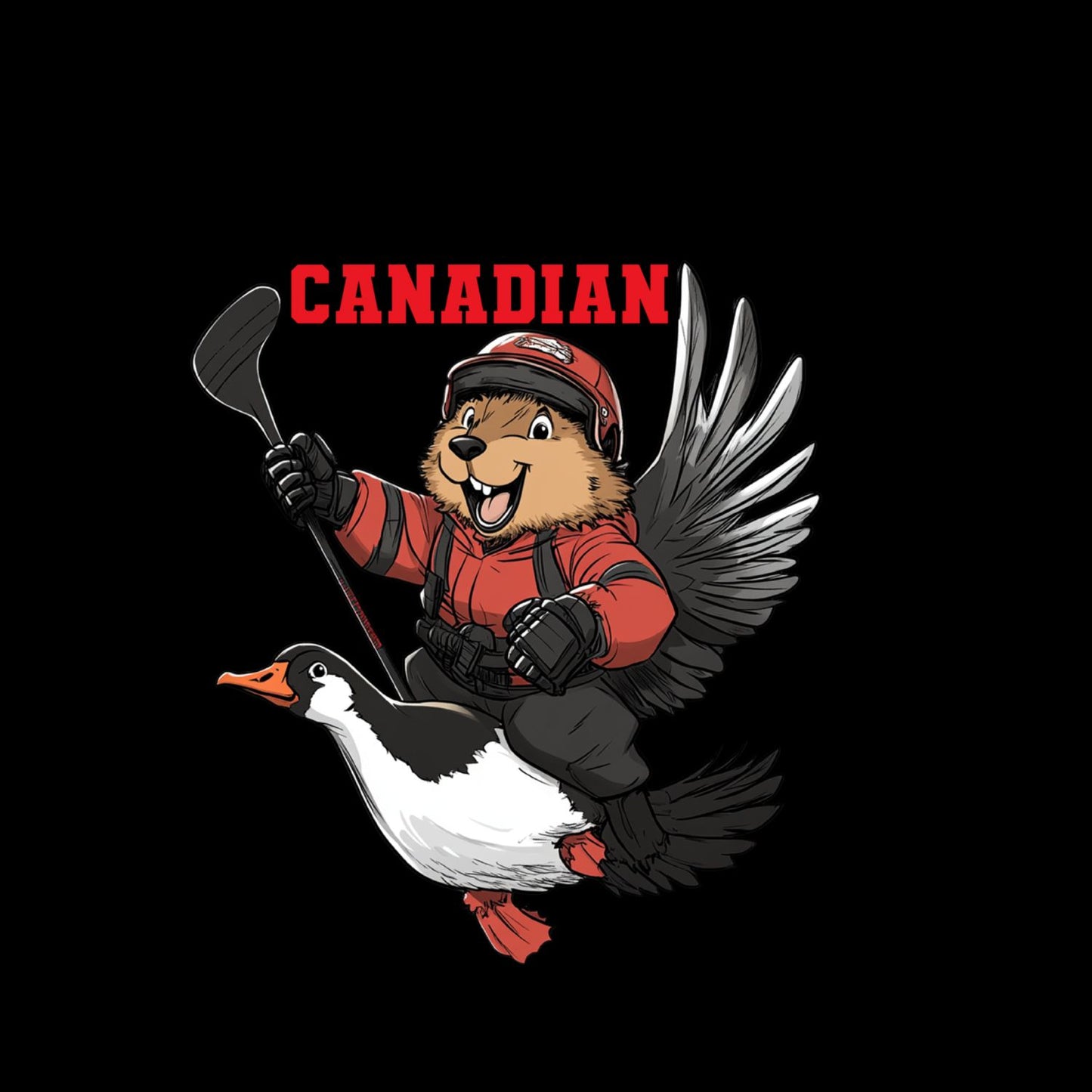 Canadian Hockey Beaver Goose T-Shirt | July 1st Graphic Tee | Canada Day Shirt