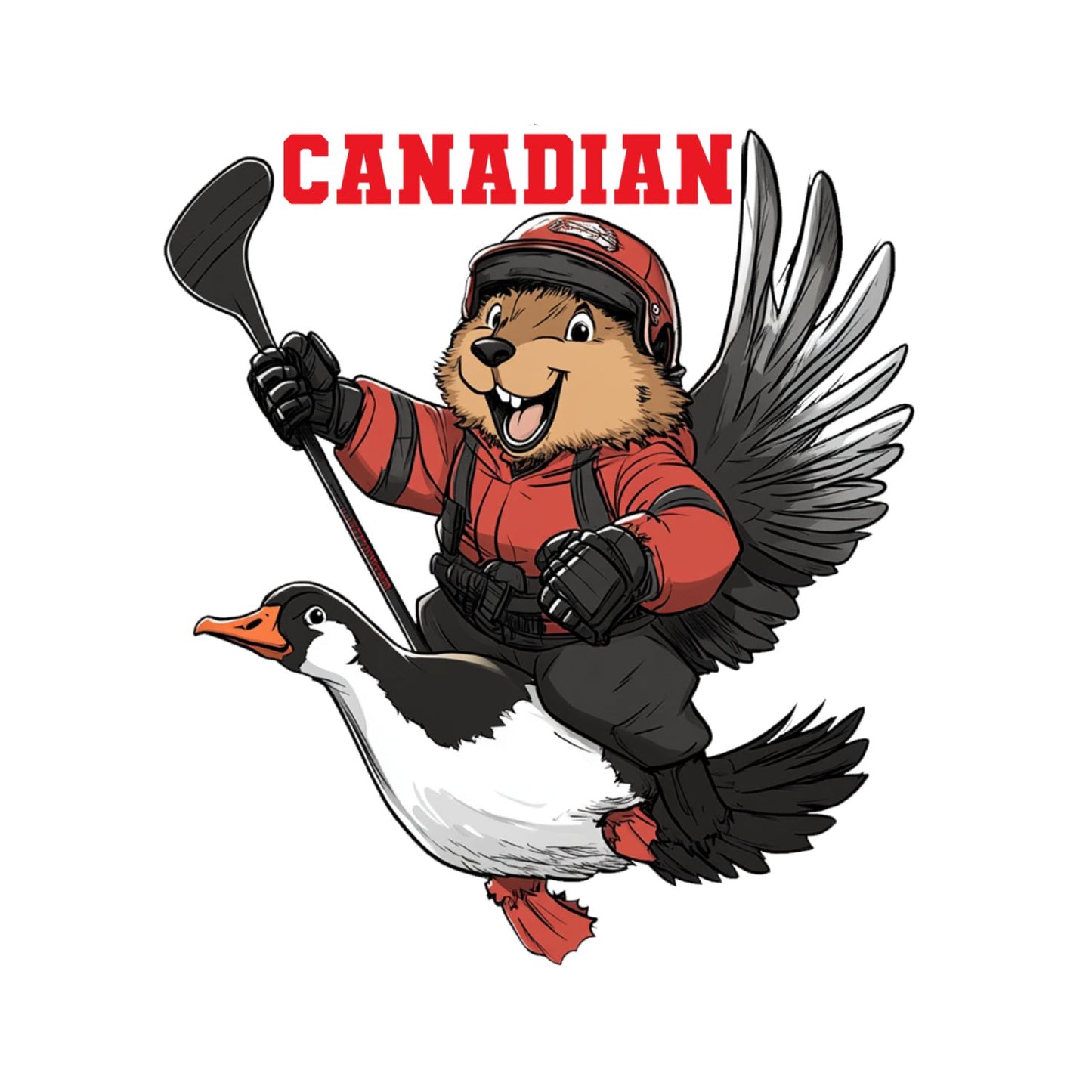Canadian Hockey Beaver Goose T-Shirt | July 1st Graphic Tee | Canada Day Shirt
