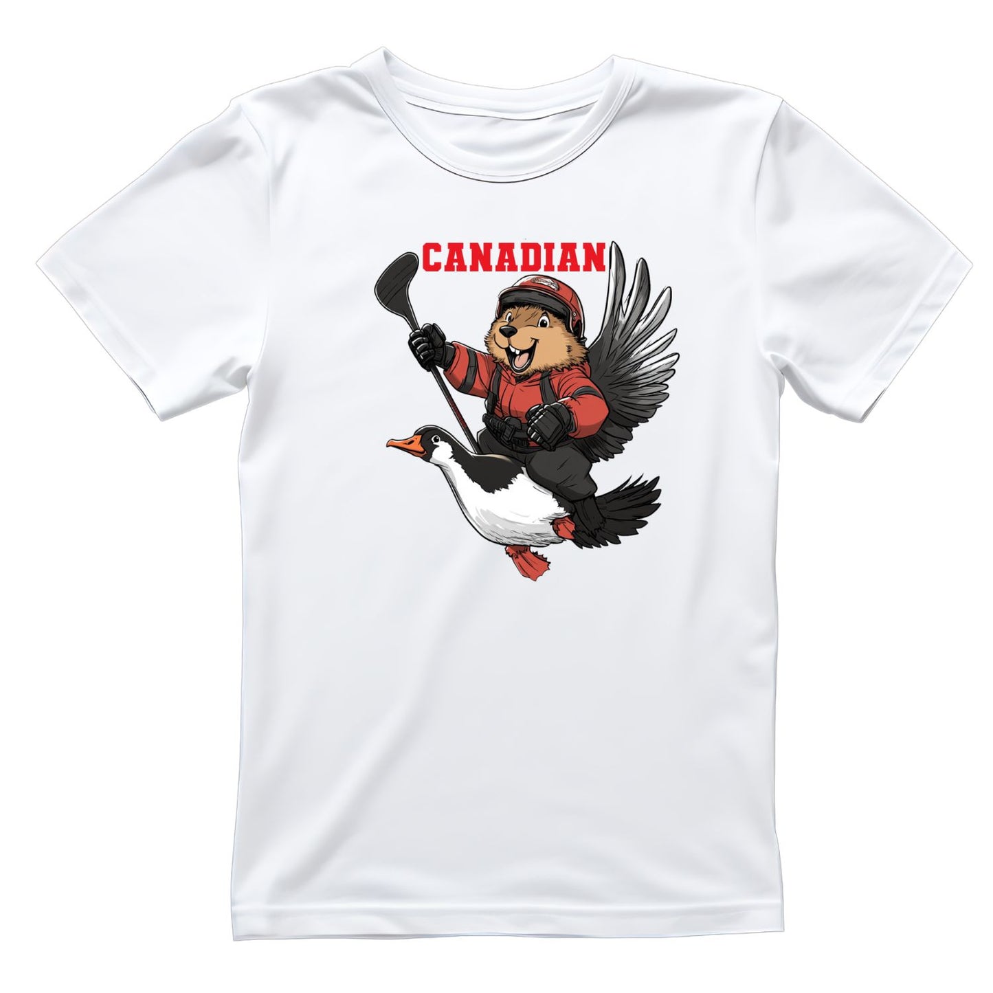 Canadian Hockey Beaver Goose T-Shirt | July 1st Graphic Tee | Canada Day Shirt