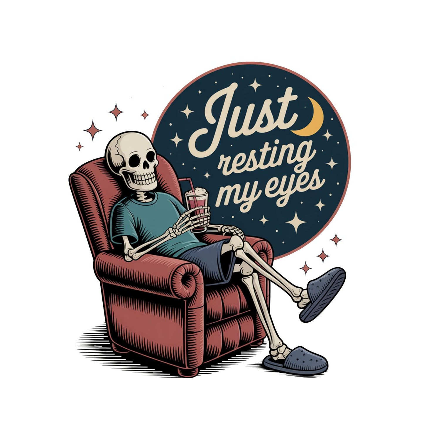 Just Resting My Eyes T-shirt |  Beer | Skeleton | Mens | Father’s Day | Birthday