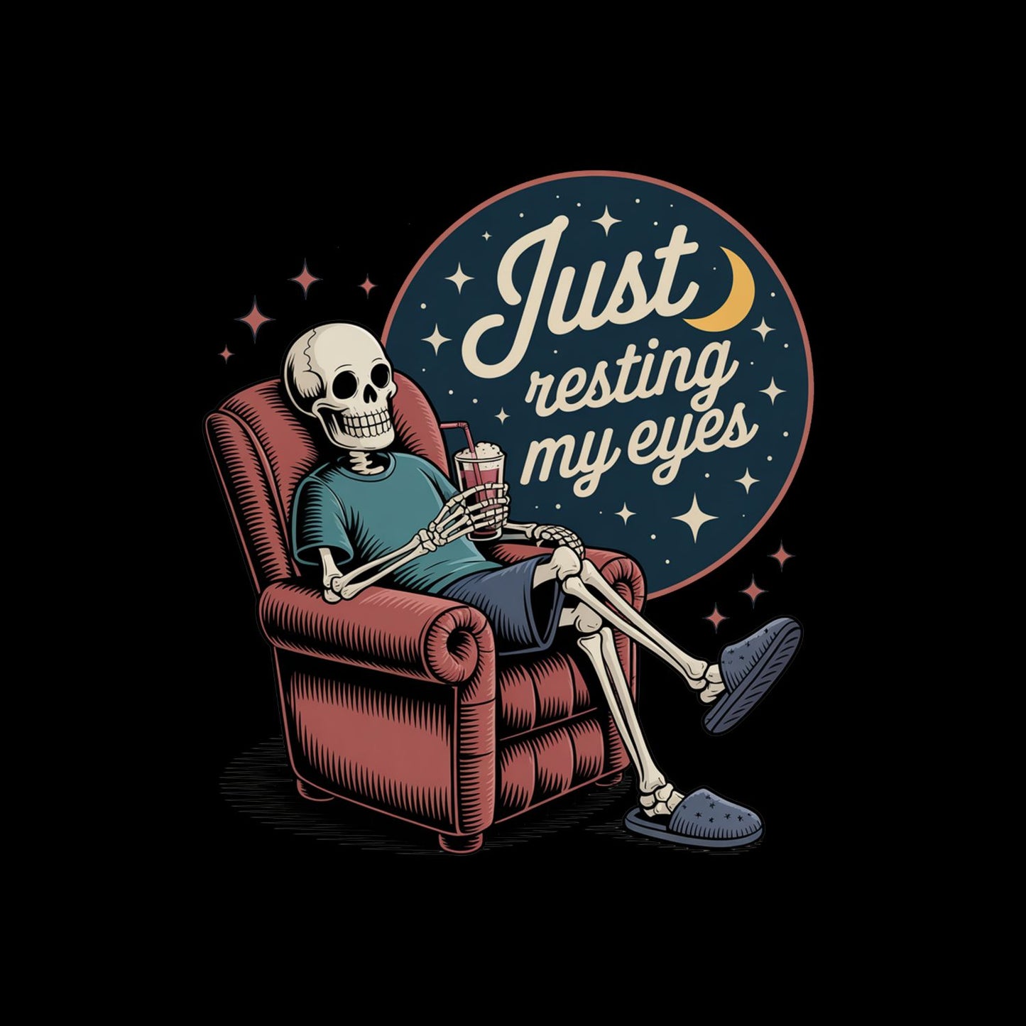 Just Resting My Eyes T-shirt |  Beer | Skeleton | Mens | Father’s Day | Birthday