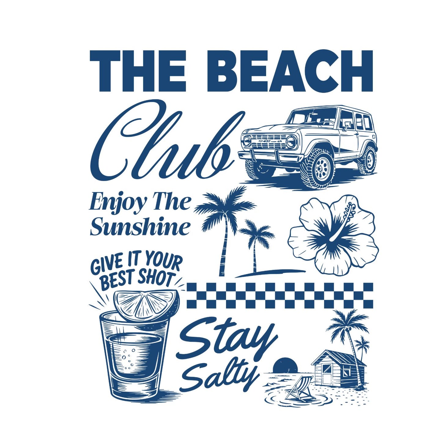 The Beach Club Stay Salty T-Shirt | Summer Graphic Tee | Beach Shirt