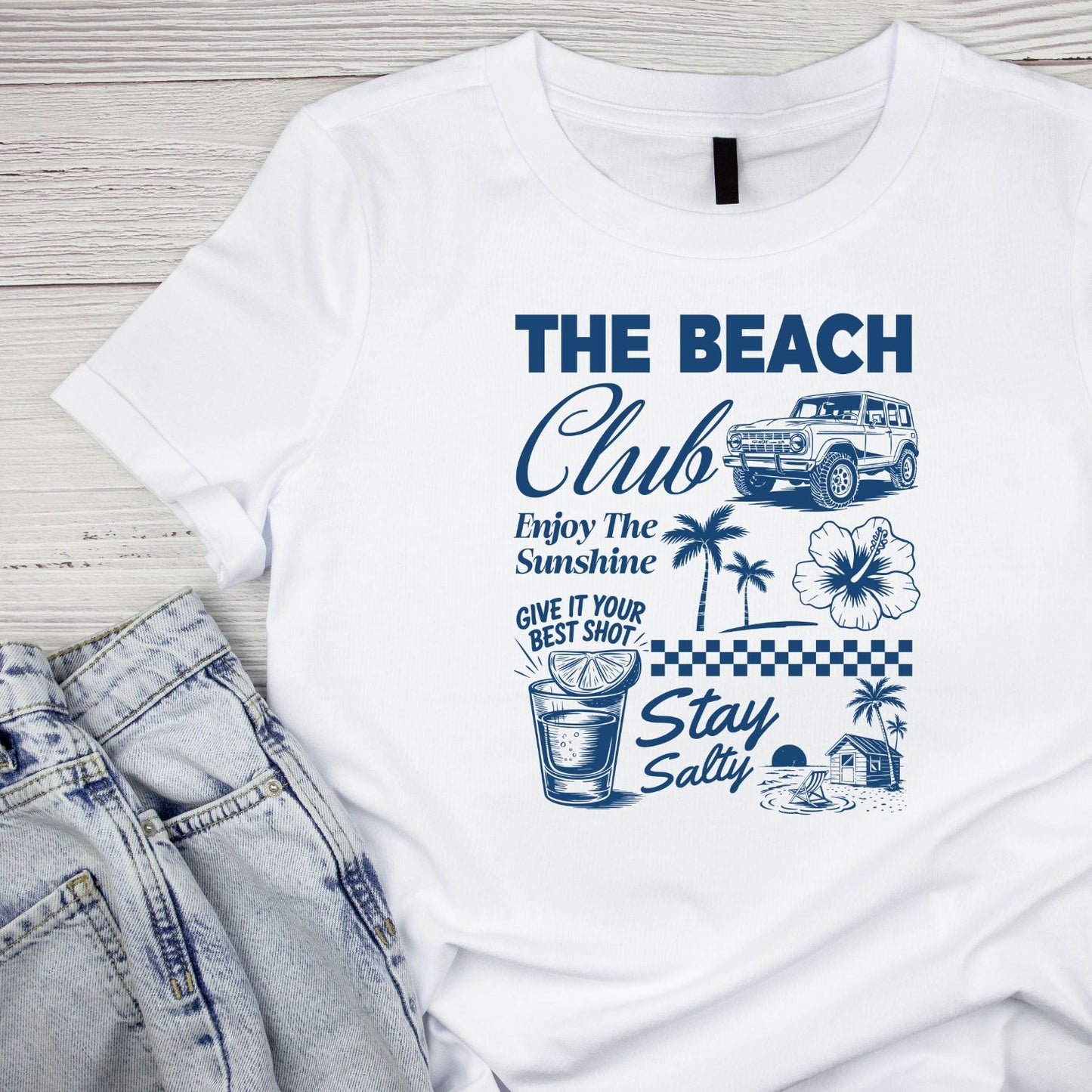 The Beach Club Stay Salty T-Shirt | Summer Graphic Tee | Beach Shirt