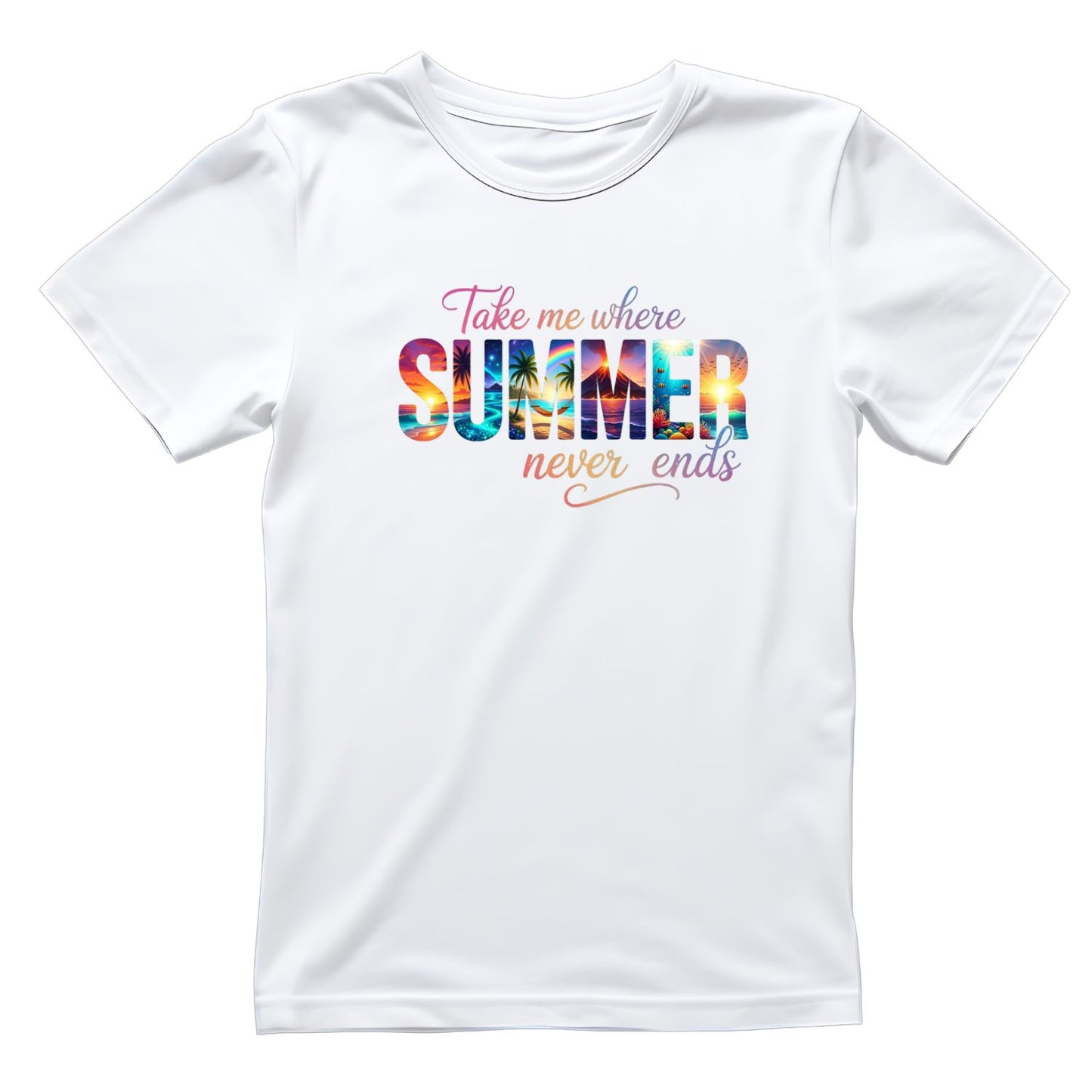 Take Me Where The Summer Never Ends T-Shirt | Summer Graphic Tee | Beach Shirt