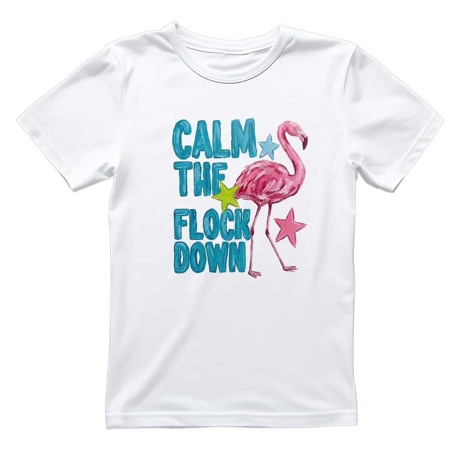 Calm The Flock Down Flamingo Shirt | Summer Graphic Tee | Beach Shirt