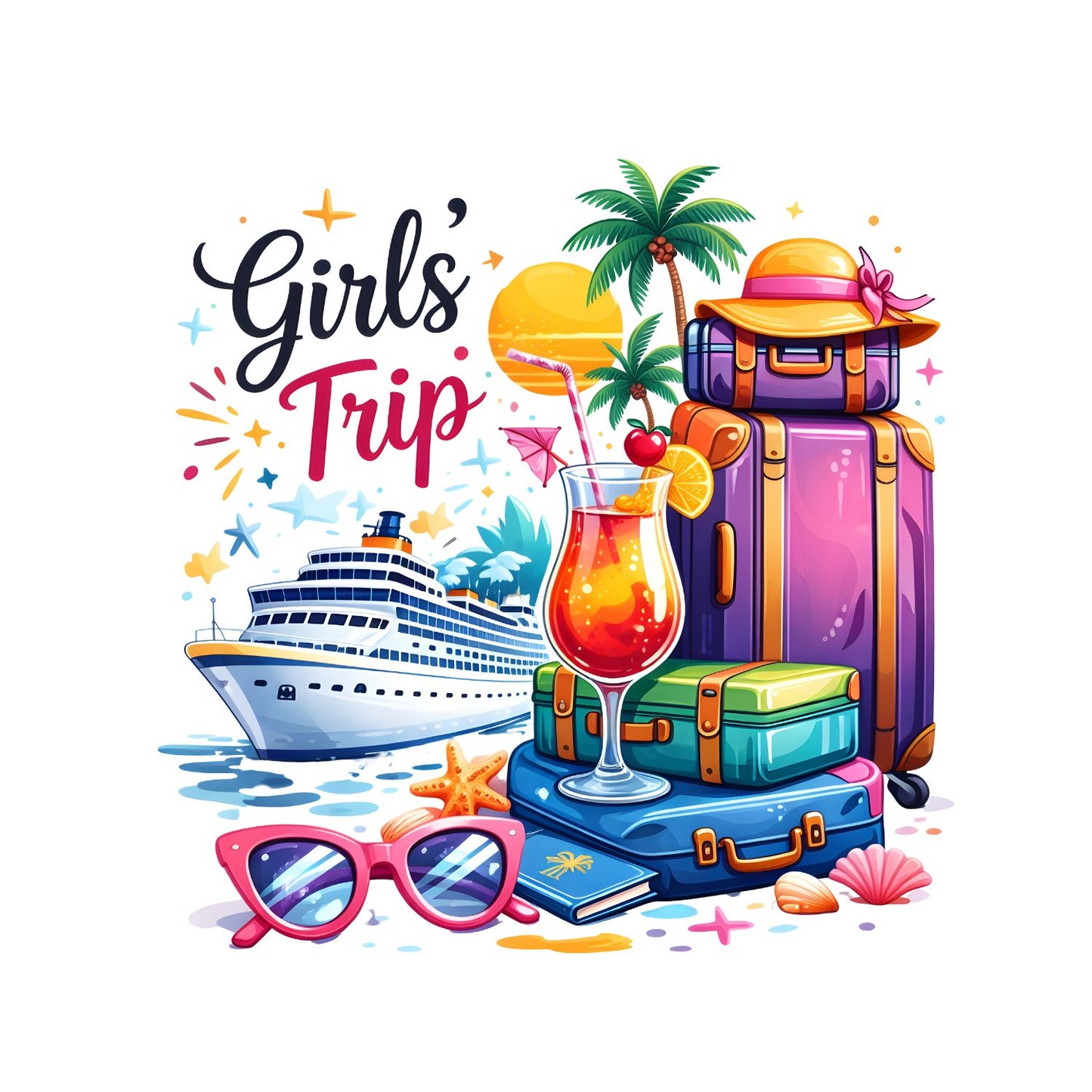 Girl’s Trip Vacation T-Shirt | Summer Graphic Tee | Beach Shirt