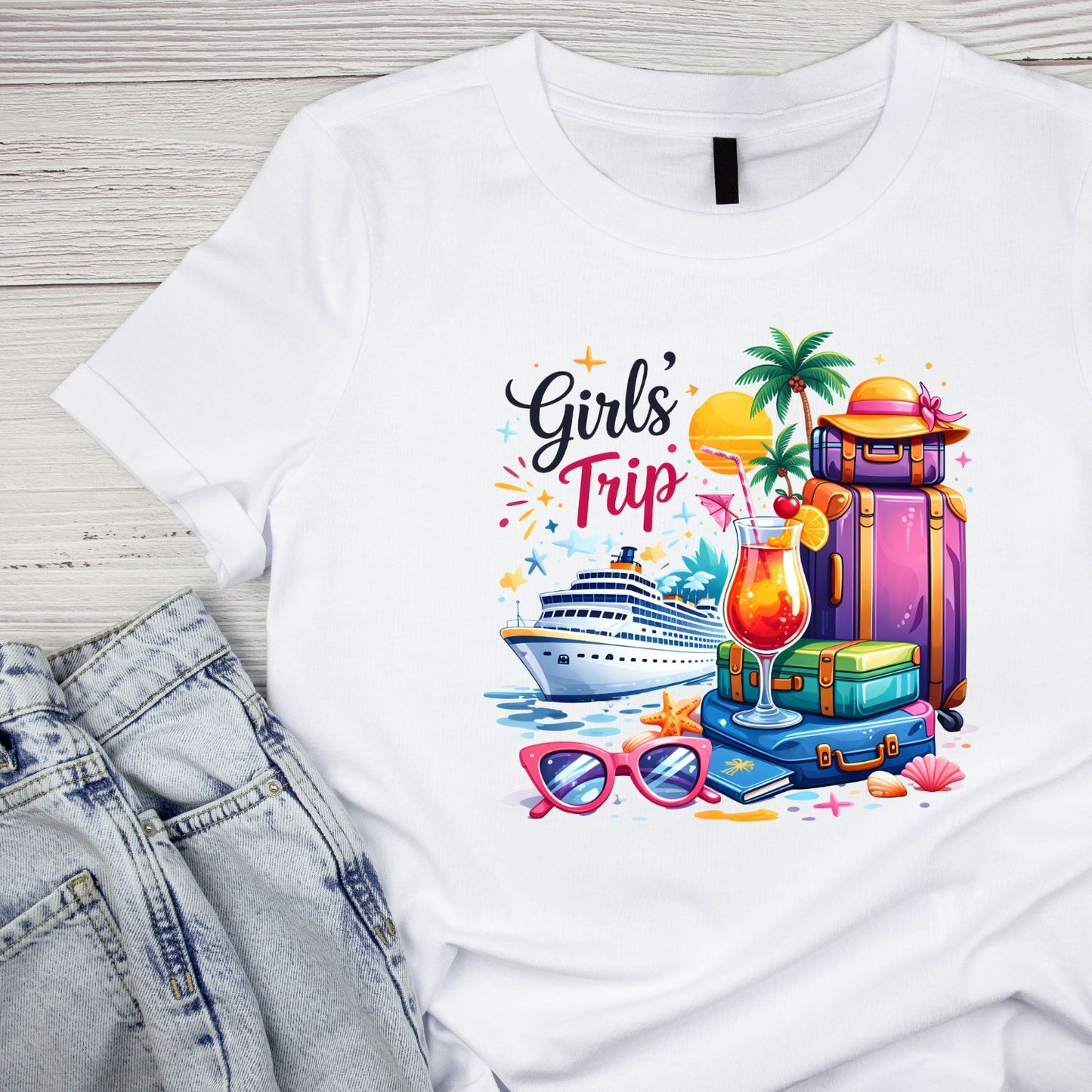 Girl’s Trip Vacation T-Shirt | Summer Graphic Tee | Beach Shirt