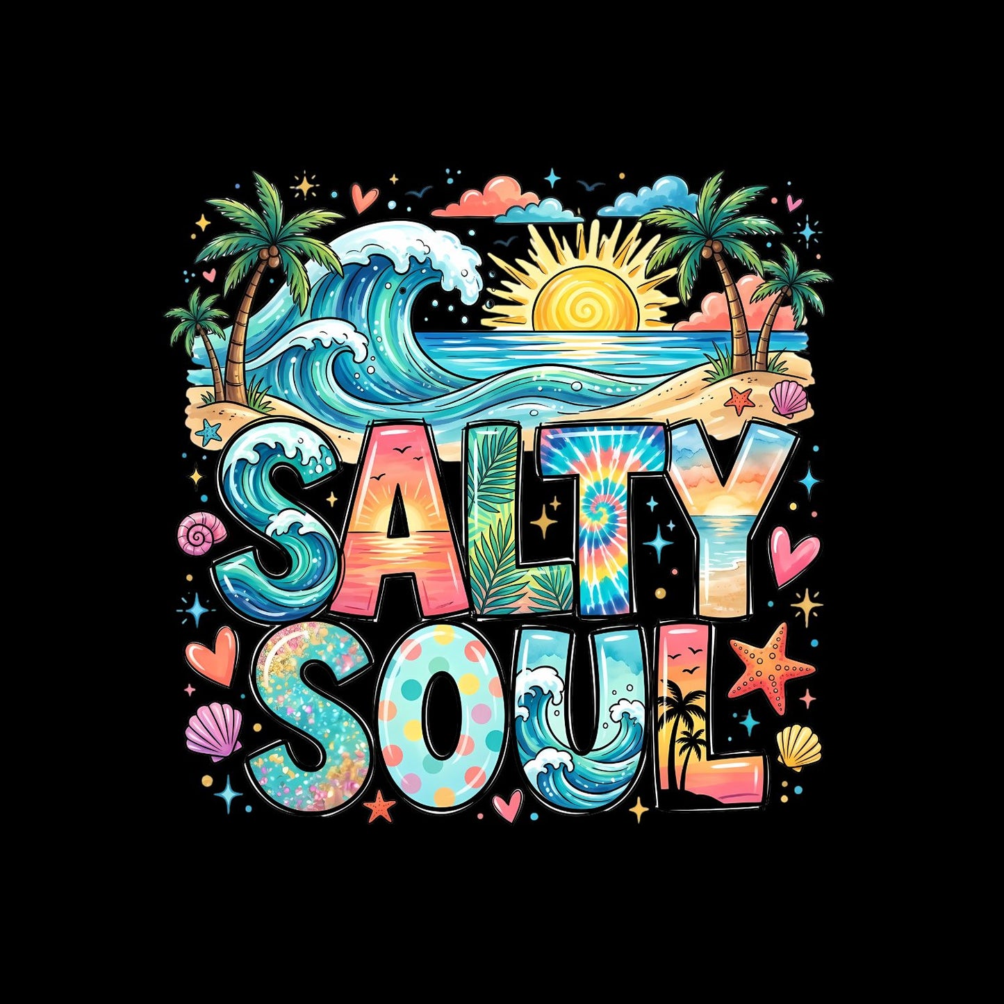 Salty Soul Beach T-Shirt | Summer Graphic Tee | Beach Shirt