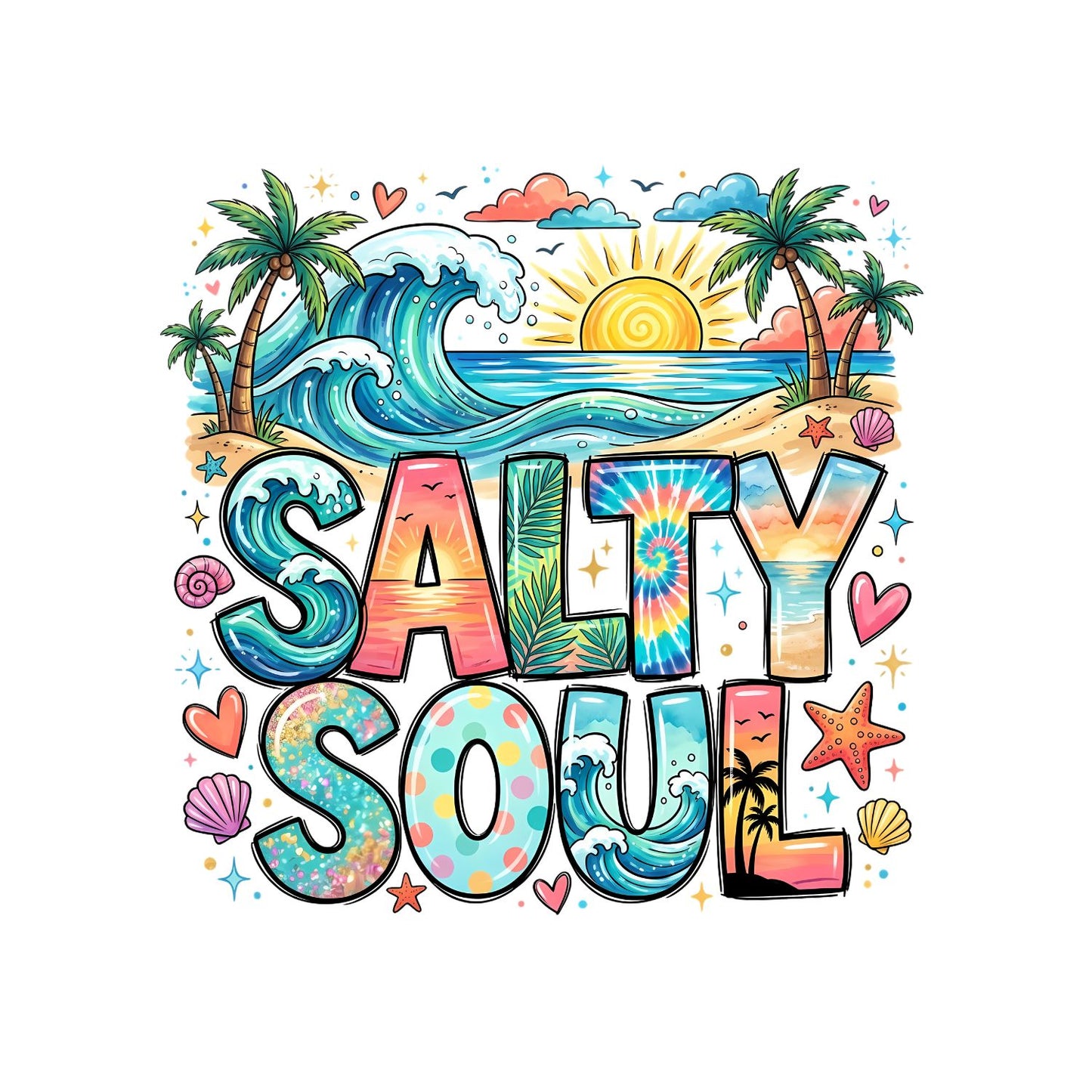 Salty Soul Beach T-Shirt | Summer Graphic Tee | Beach Shirt